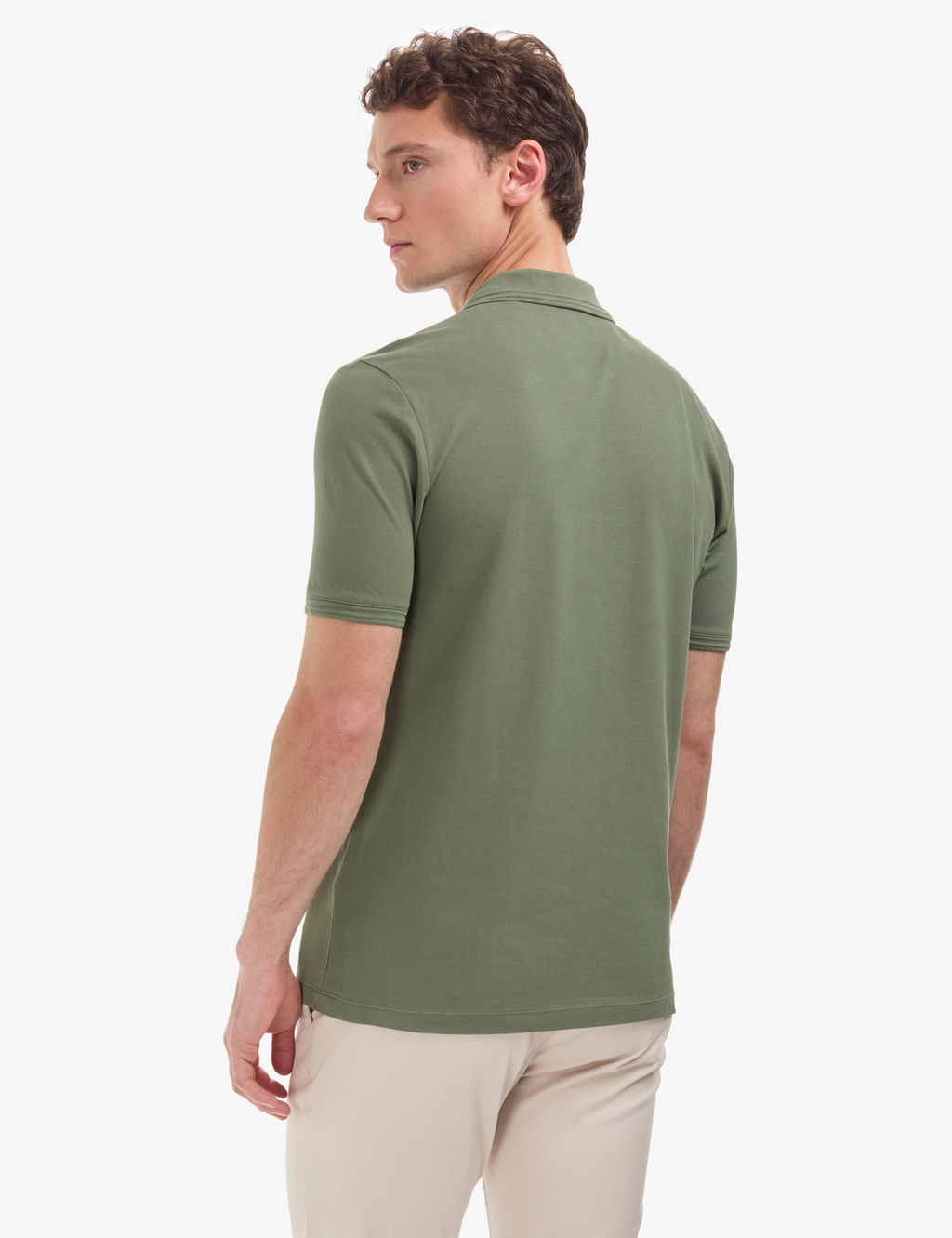 Haki Regular Fit %100 Pamuk K_vr_lmaz Polo Yaka Basic Ti__rt