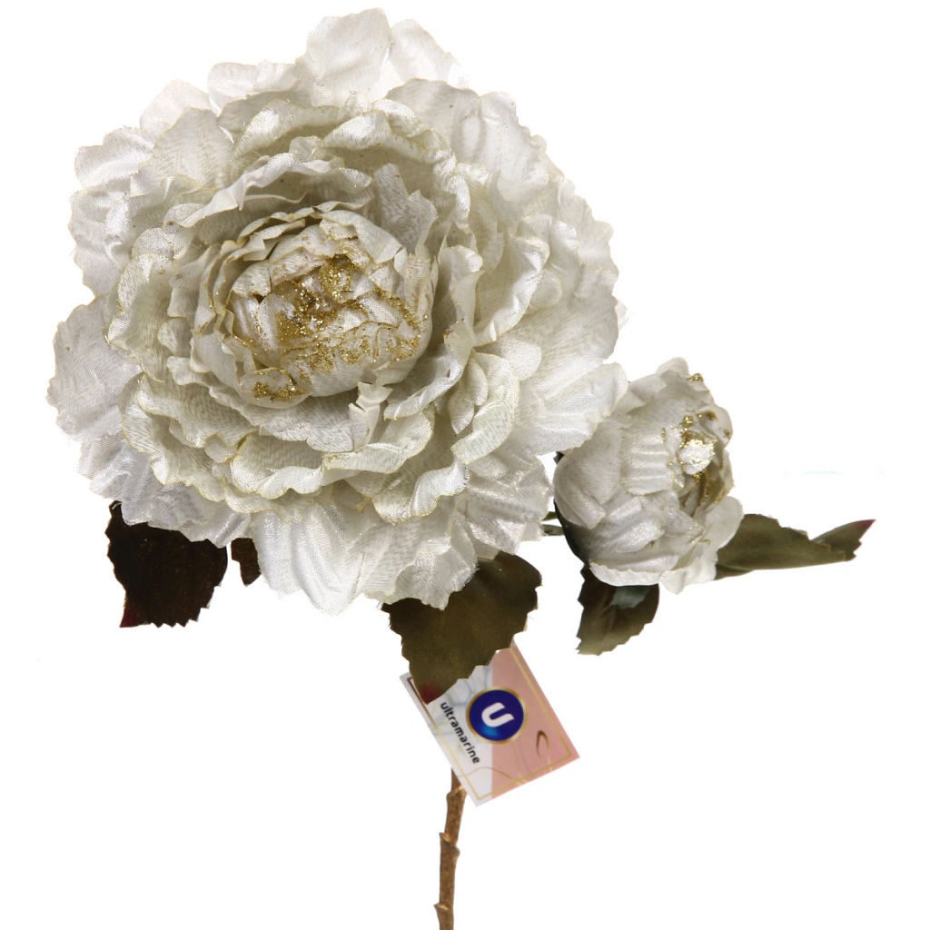 Искусственные цветы "FLOWERS GLAMOUR" 60см Пионы 2 цветка белые