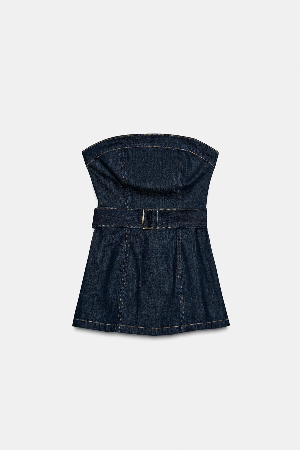 Z1975 DENIM STRAPLESS TOP WITH BELT - Zara фото 6