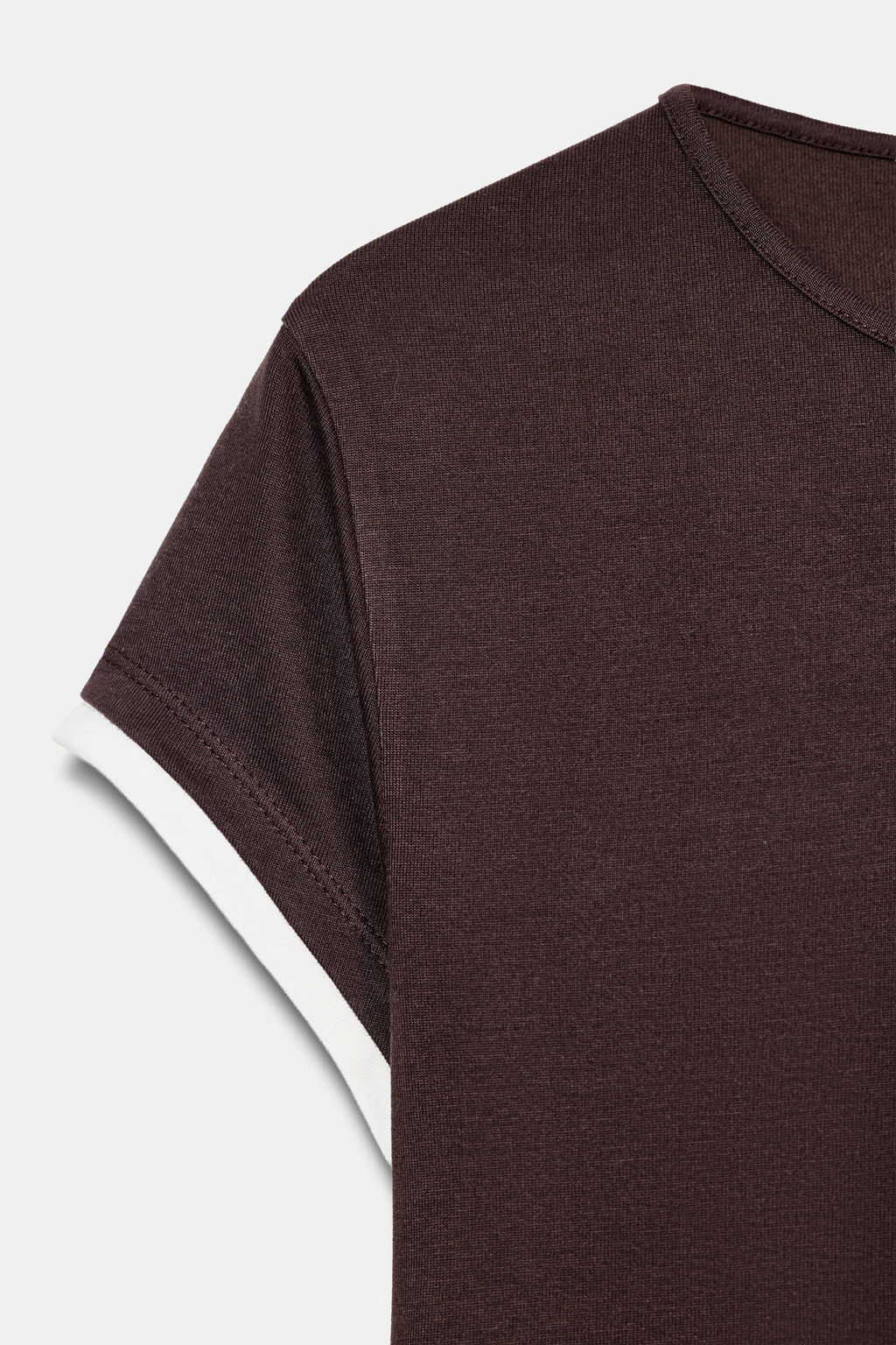 CAMISETA VIVOS CONTRASTE / Chocolate - Zara фото 6