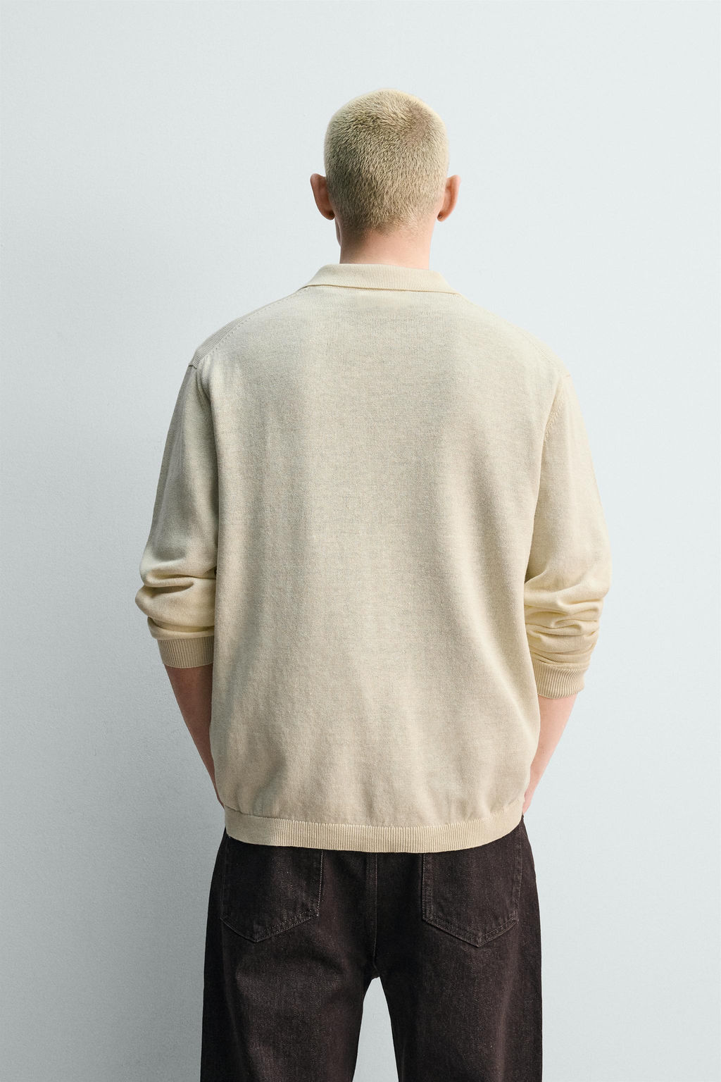 POLO PUNTO C??AMO - ALGOD?N / Beige claro - Zara фото 3