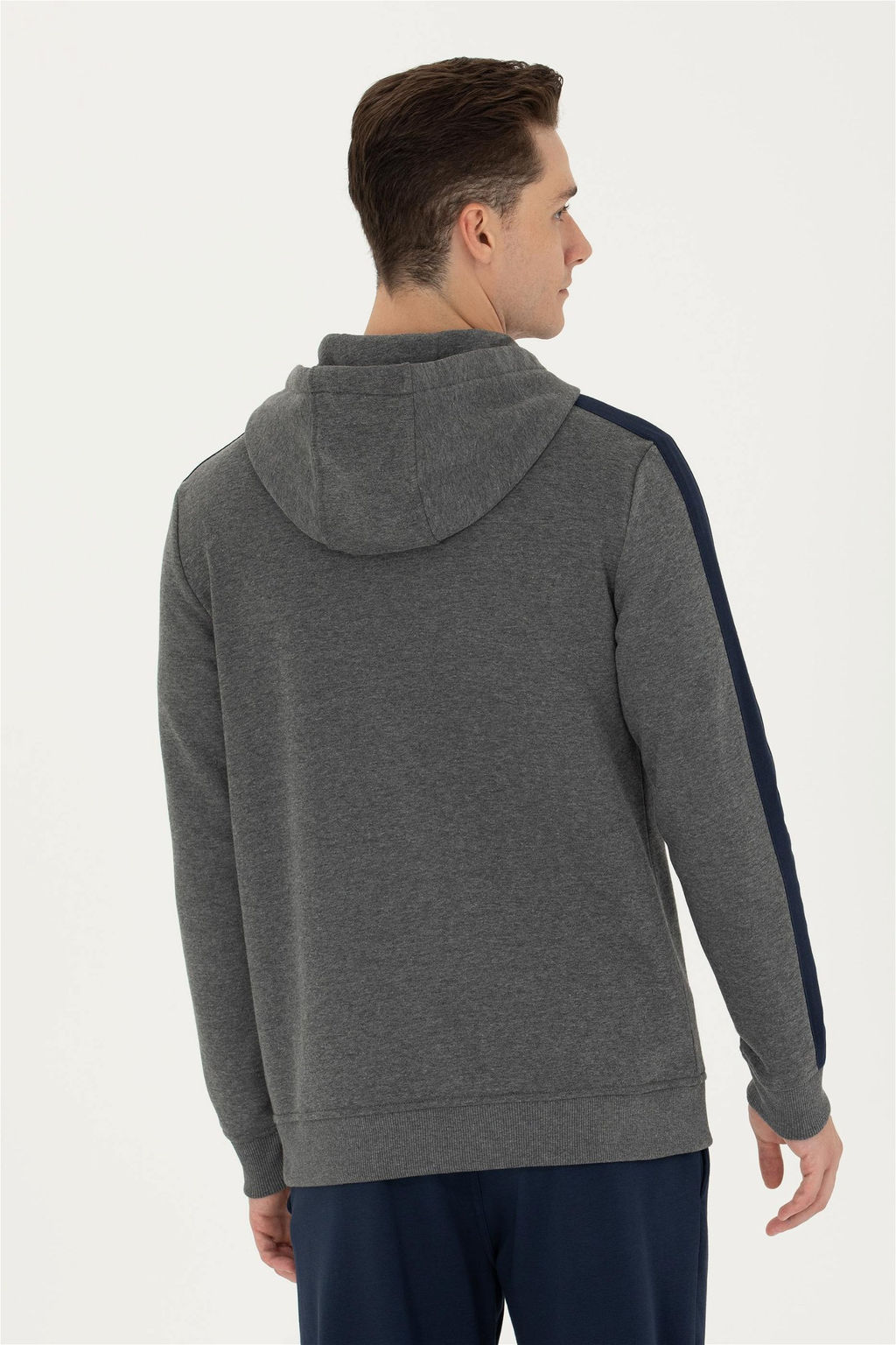 U. S. Polo Assn Мужская толстовка с капюшоном антрацитового меланжевого цвета - U.s. polo assn фото 13