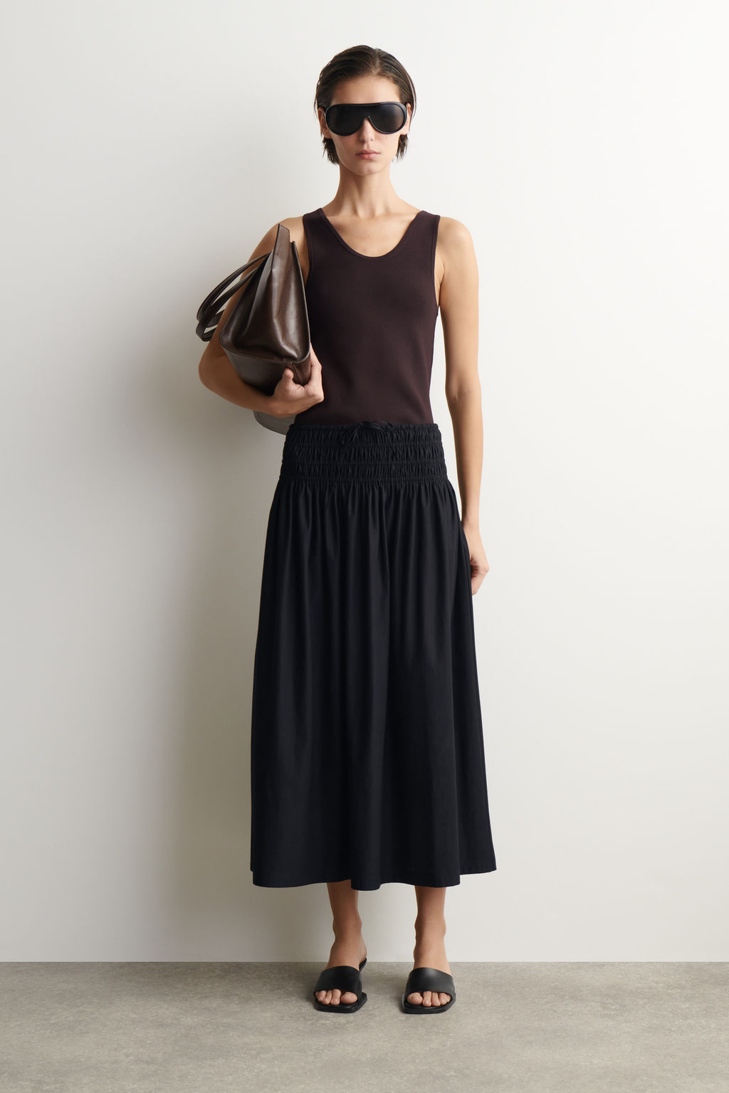 RUCHED-WAIST MIDI SKIRT - H&m фото 3