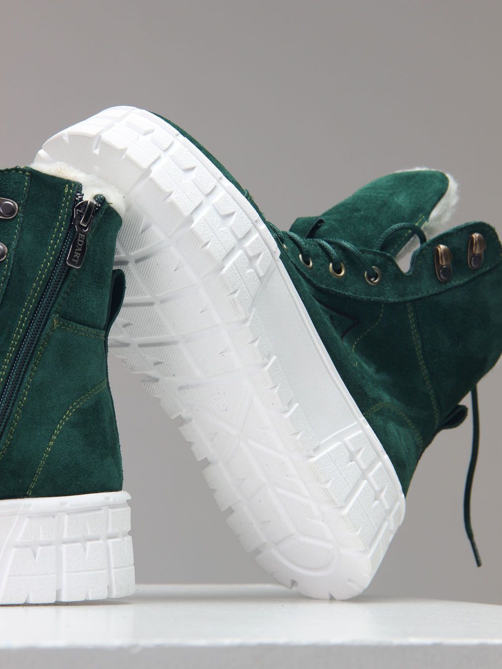 Ботинки 216.212131w. зеленый замша/Мех