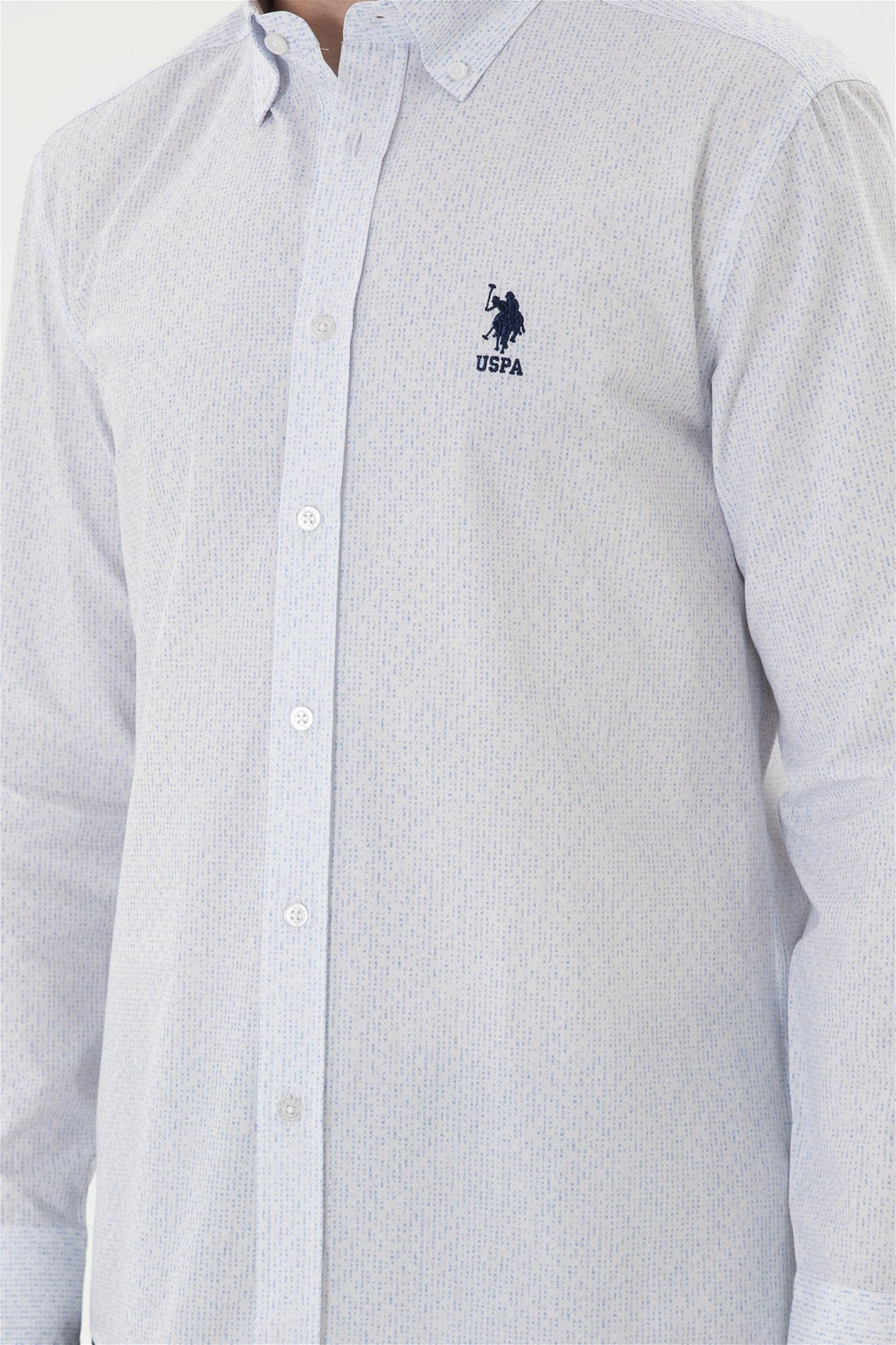 Мужская голубая рубашка с длинным рукавом - U.s. polo assn фото 6