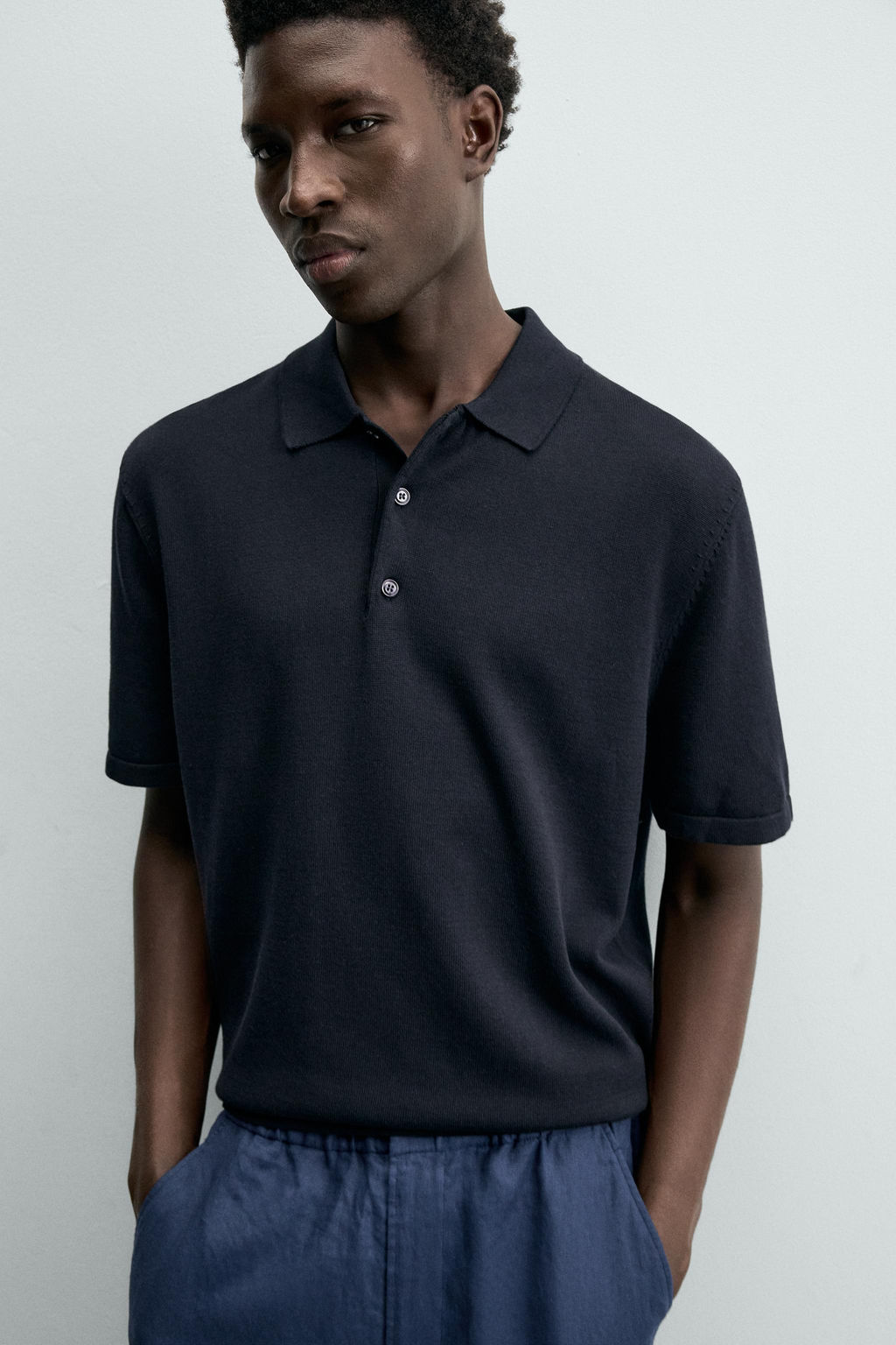 POLO PUNTO REGULAR FIT / Marino oscuro