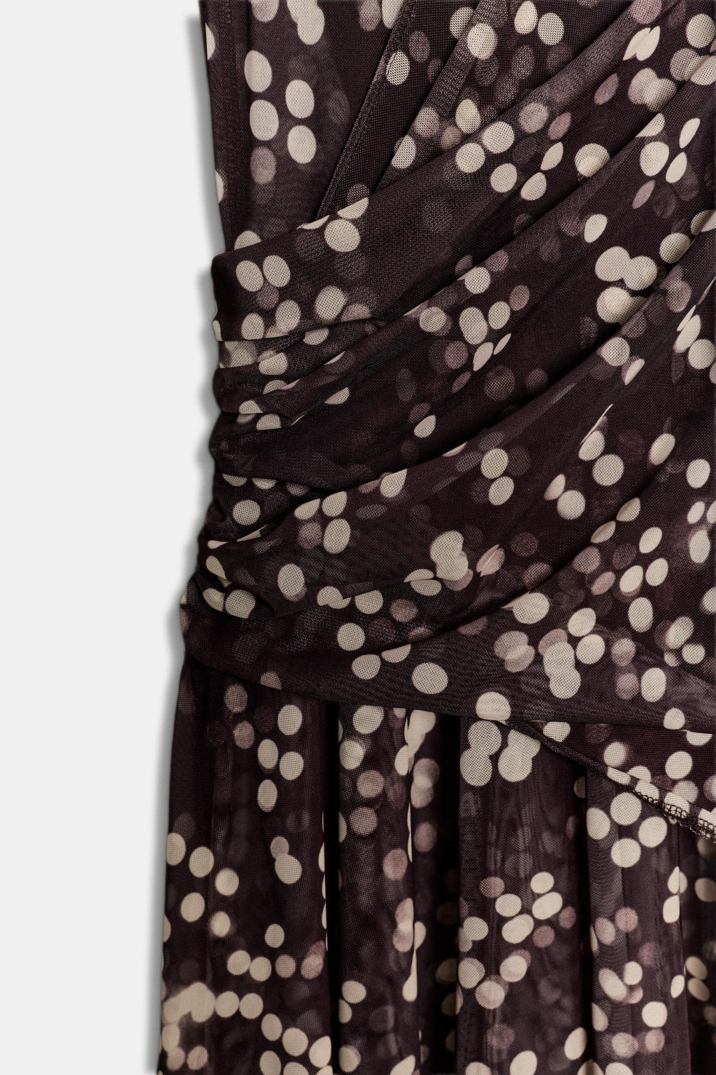 VESTIDO LARGO TUL LUNARES / Marr?n / Crudo - Zara фото 9