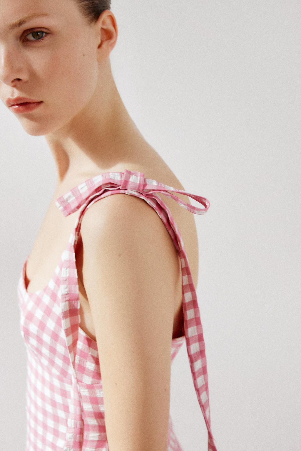 GINGHAM CHECK DRESS WITH BOWS