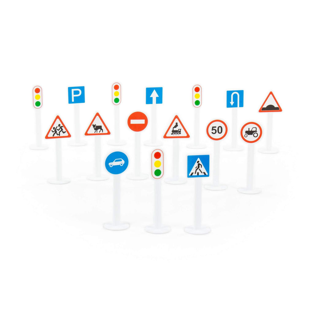 Набор дорожных знаков №1 (16 элементов) (в пакете) - Полесье фото 4