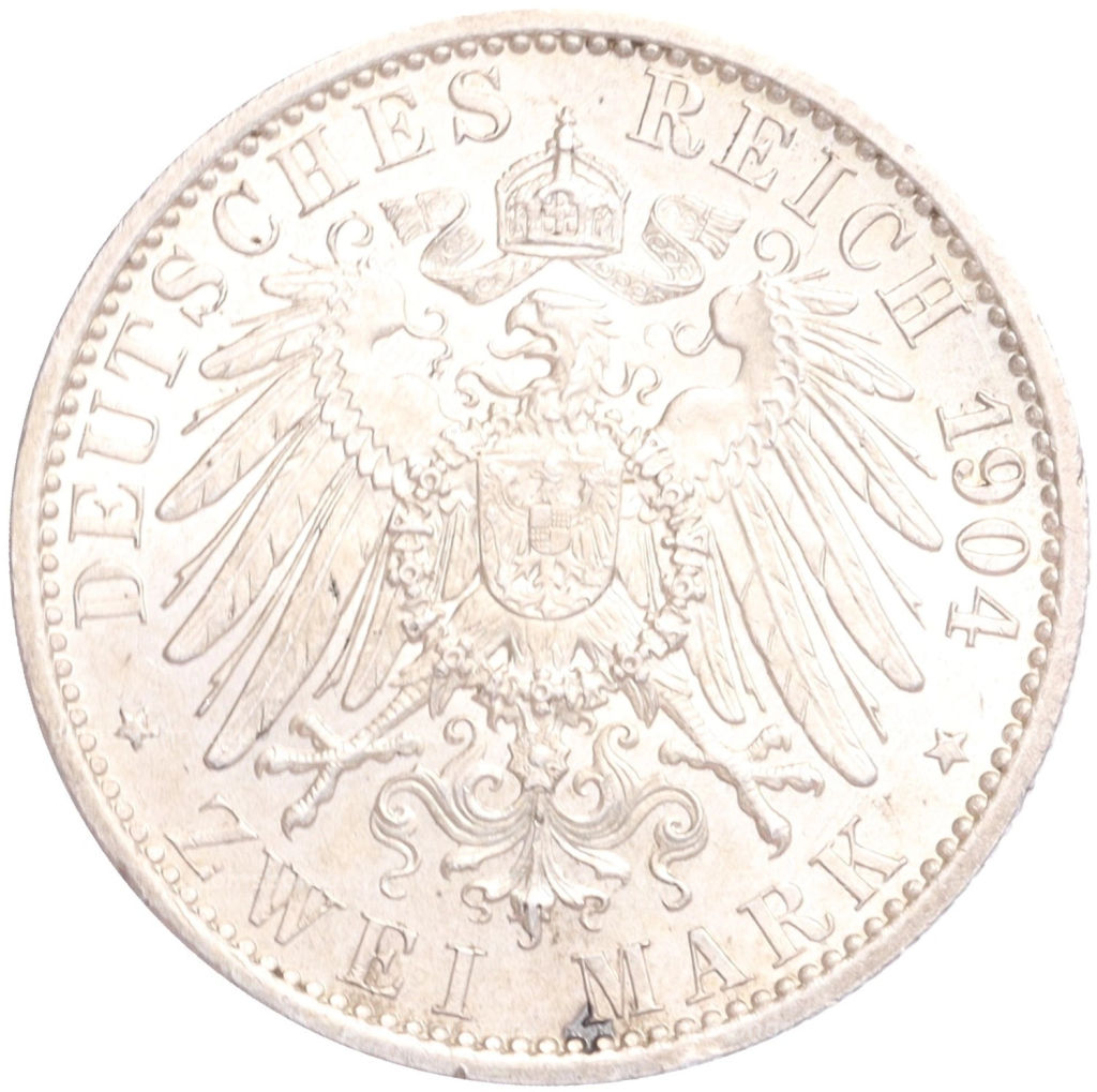 2 марки 1904 года A Германия (Мекленбург-Шверин) Свадьба Герцога Фридриха Франца IV