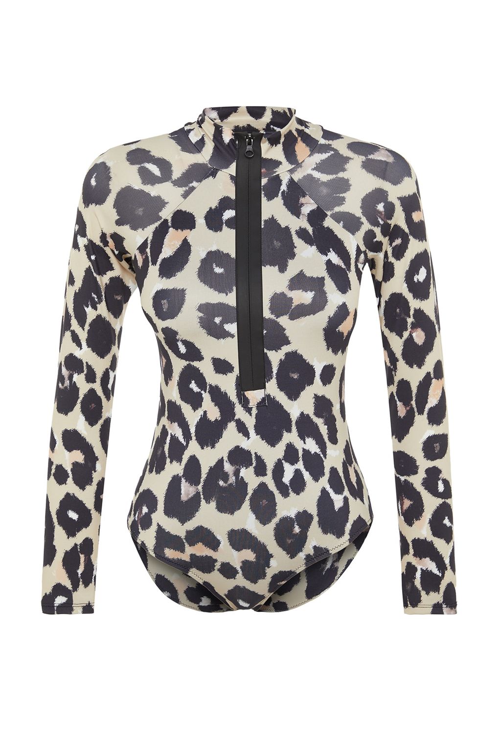 TRENDYOLMILLA Leopar Desenli Yuzucu Fermuarl? Uzun Kollu Regular Mayo TBESS21MA0215  фото 6