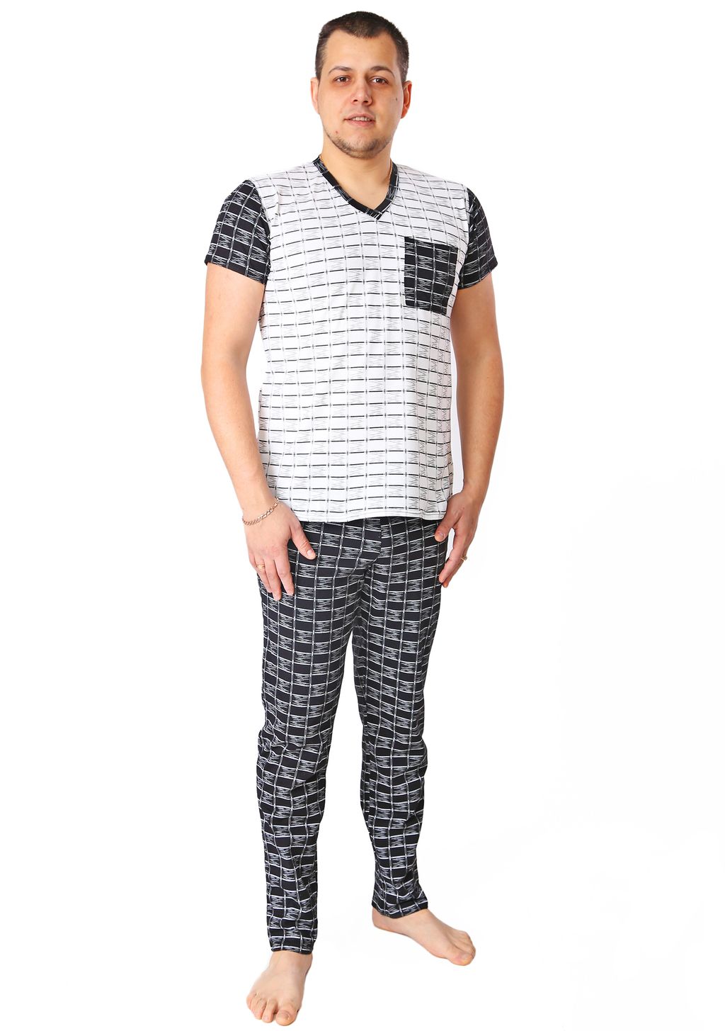 Костюм "Бруно" брюки клетка черная