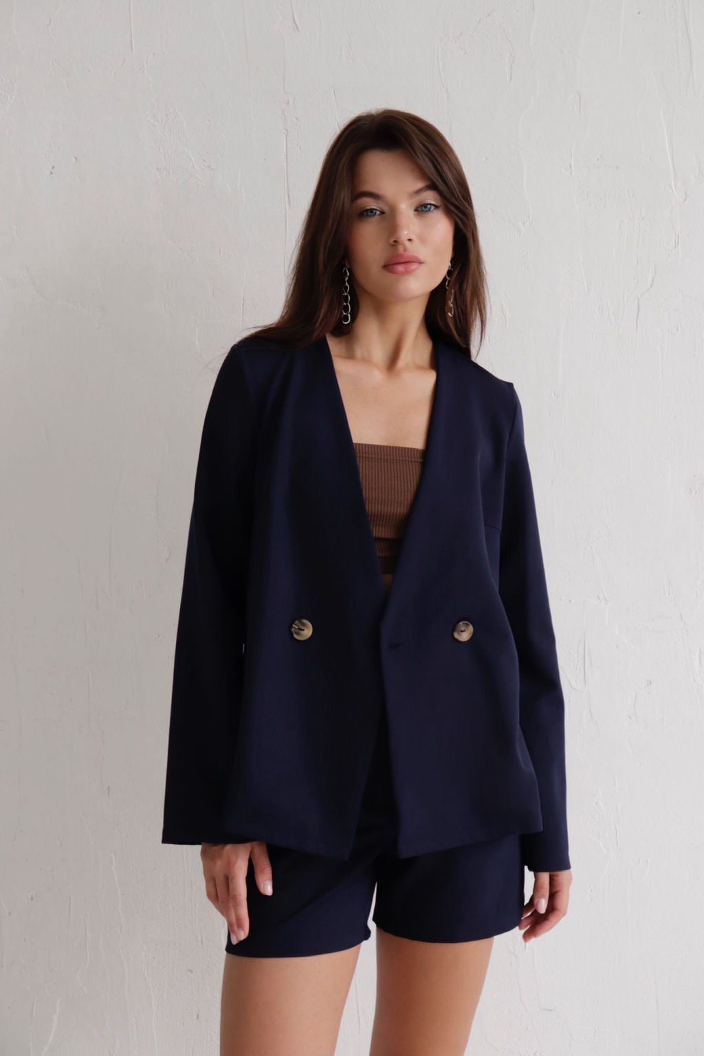 Костюм с шортами тёмно-синий - Martichelli фото 2