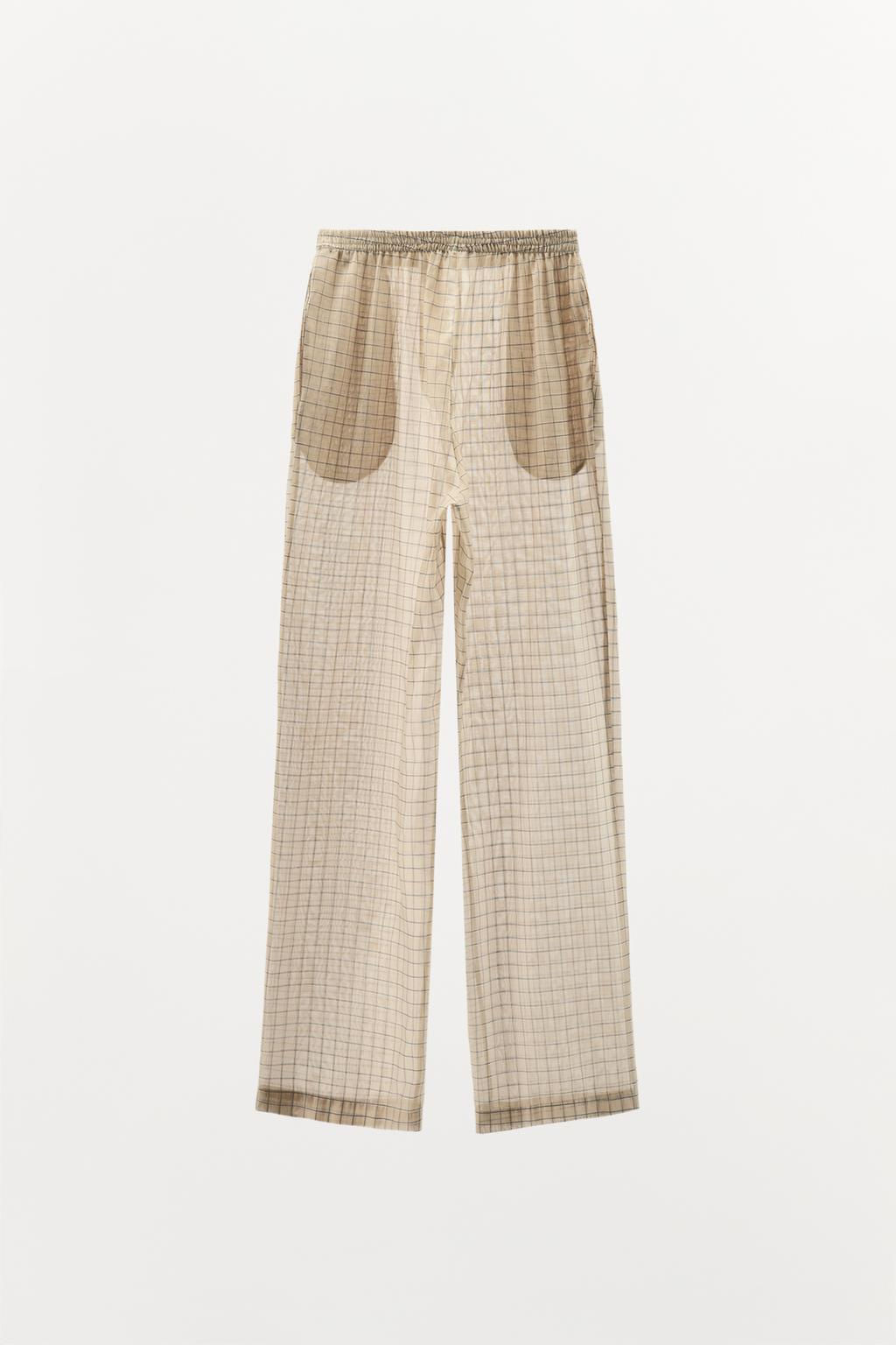 CHECK PYJAMA TROUSERS - Zara фото 4