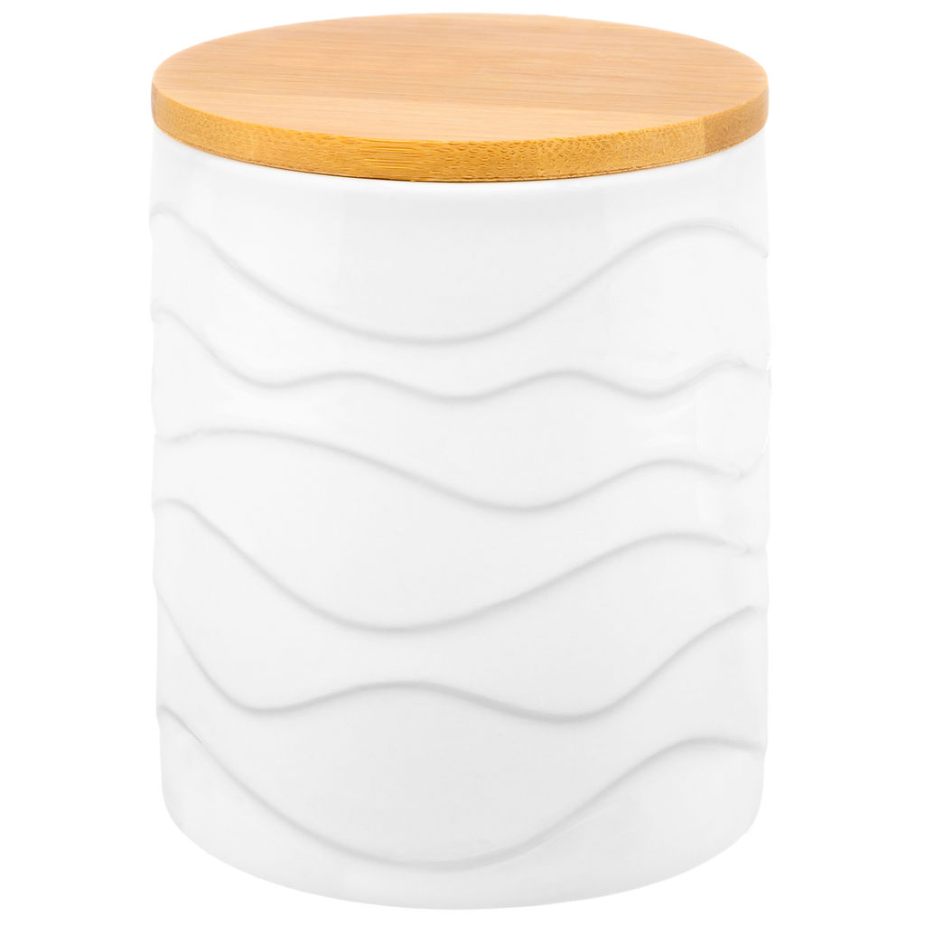Банка д/хранения 650 мл 10*10*12,5 см "Айсберг волны" с дер. крышк. с сил. упл.