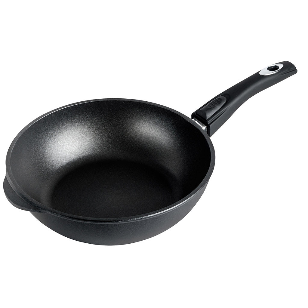 Сотейник с антипригарным покрытием д28см Классик, h8,2см, s0,4см, съемная ручка из термостойкого пластика (Россия)