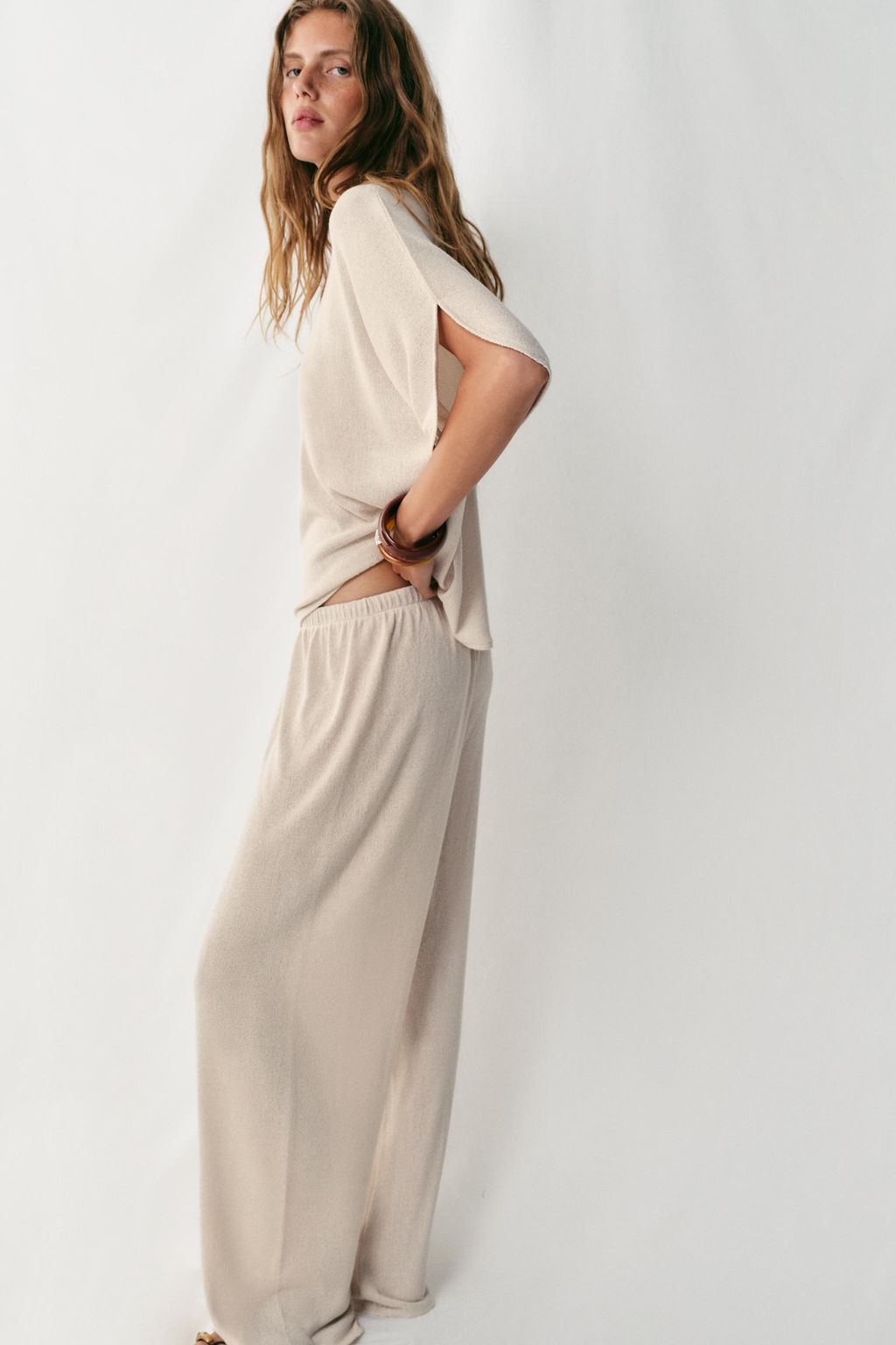 TOP R?STICO MANGA CAPA / Beige claro - Zara фото 5