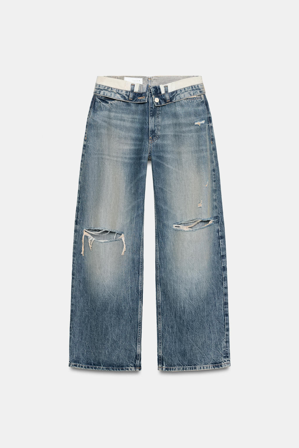 RELAXED OVERSIZE HIGH-WAIST RHINESTONE JEANS - Zara фото 13