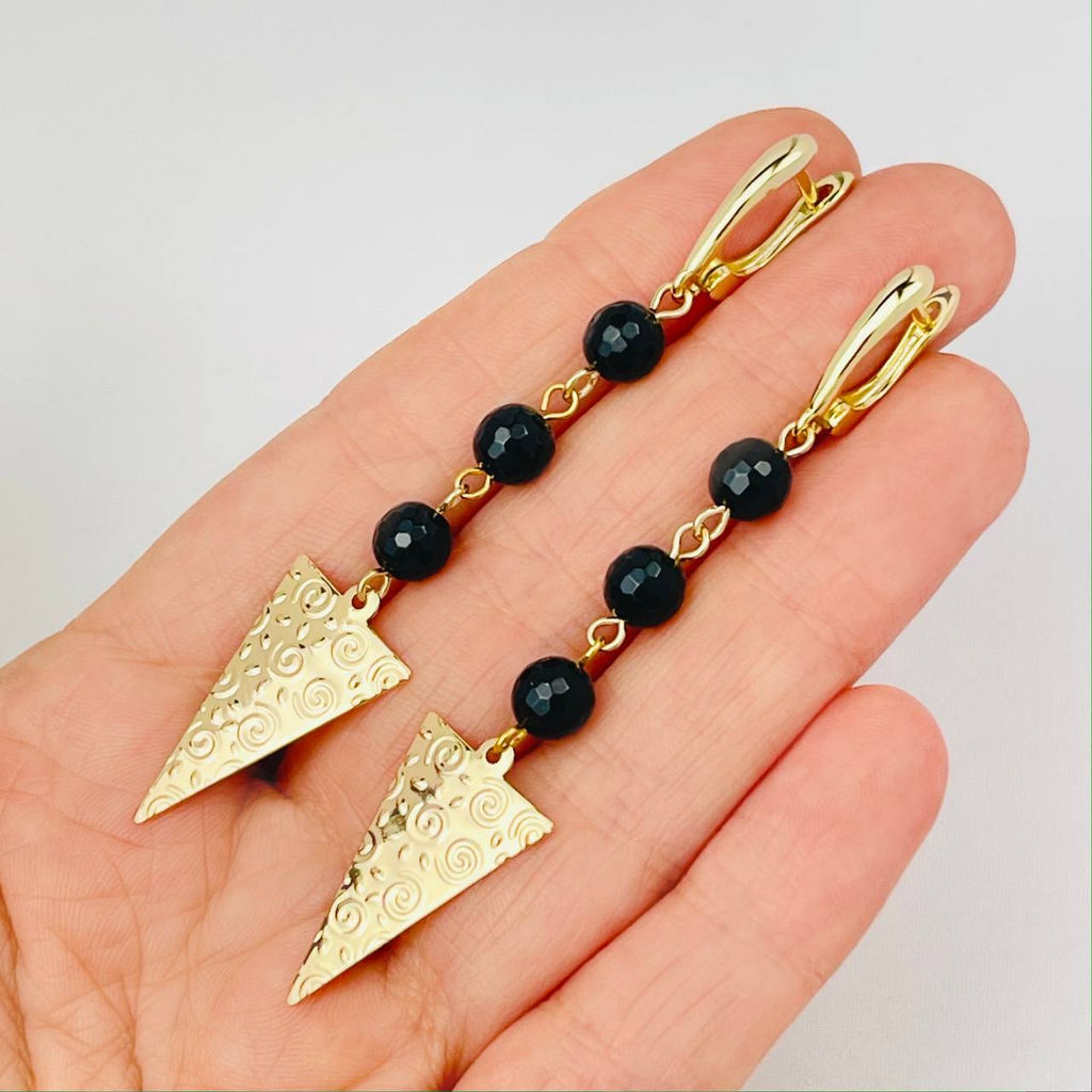 Серьги длинные из Агата