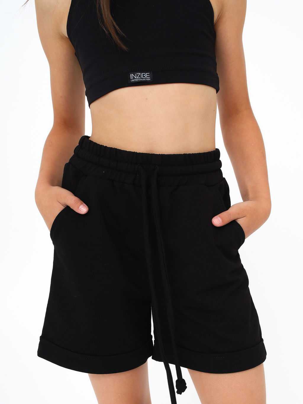 Шорты трикотажные, черные - Inzibe фото 3