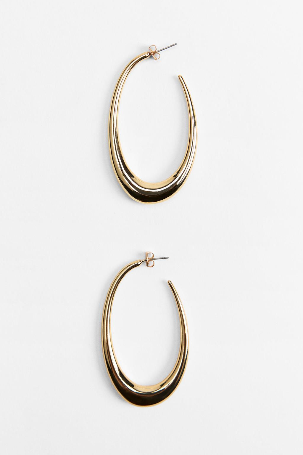 OVAL HOOP EARRINGS - Zara фото 3
