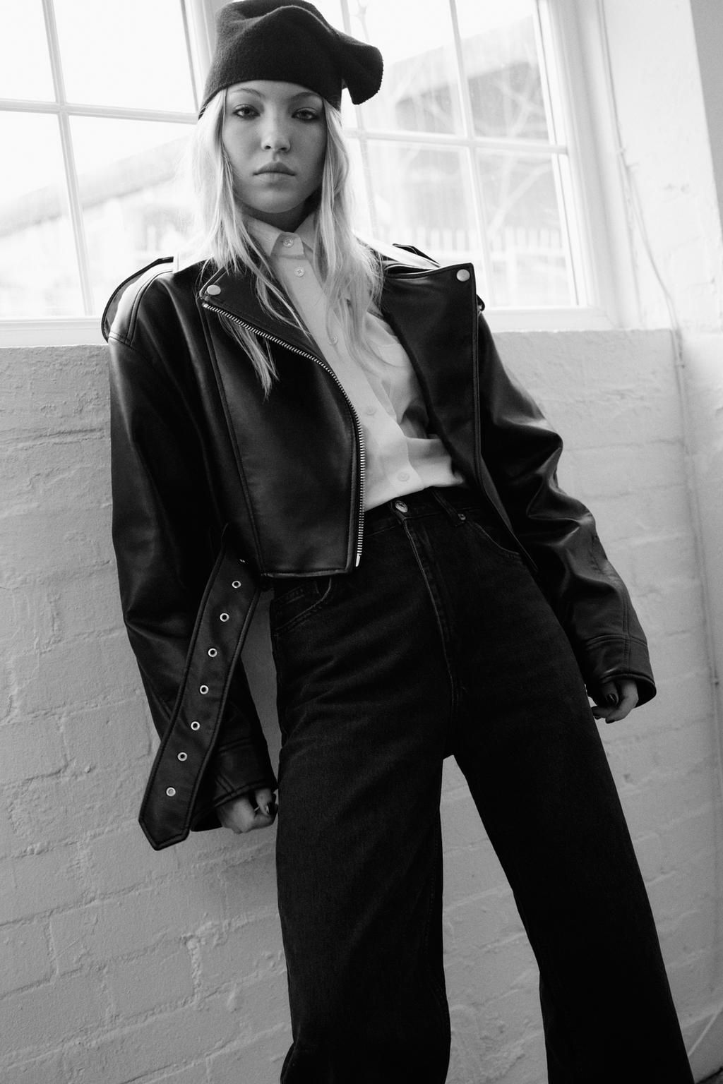 TRF HIGH-WAIST WIDE-LEG FULL-LENGTH JEANS - Zara фото 5