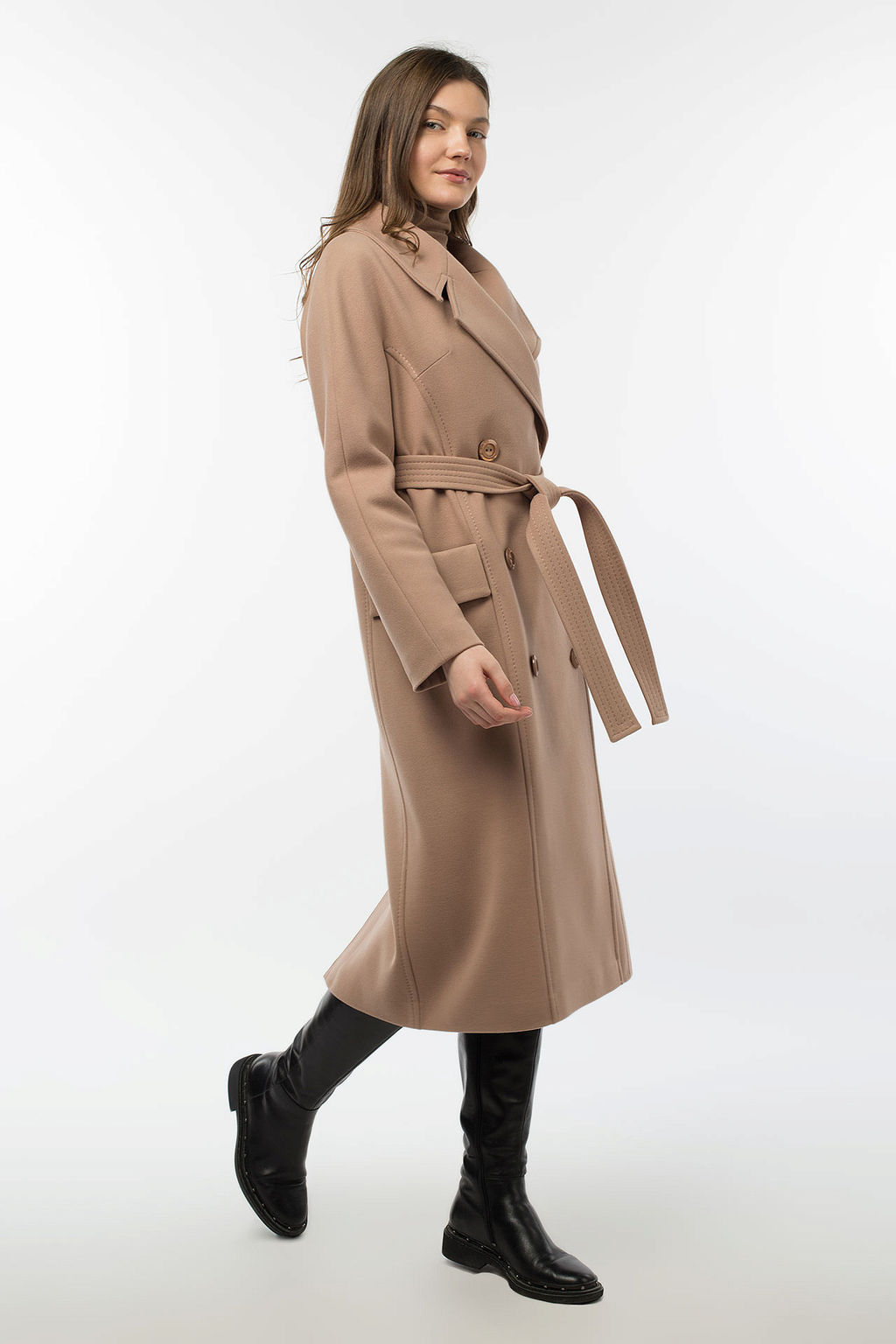 01-10517 Пальто женское демисезонное (пояс)