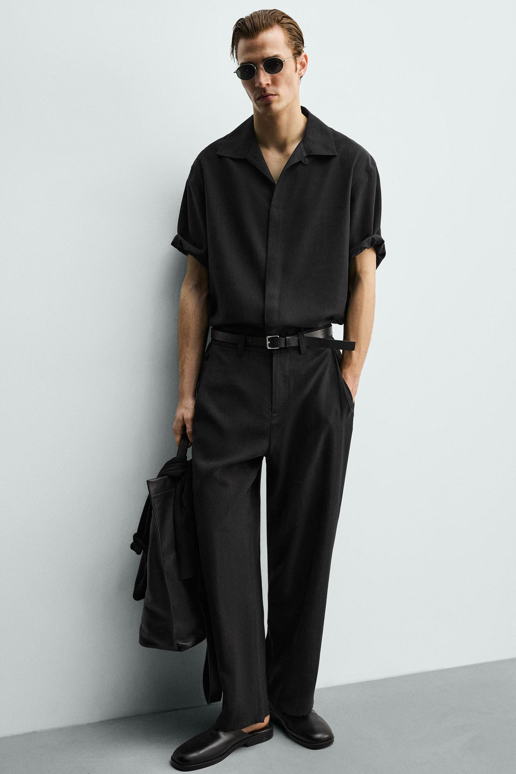 PANTAL?N FLUIDO PLIEGUES / Negro - Zara фото 6