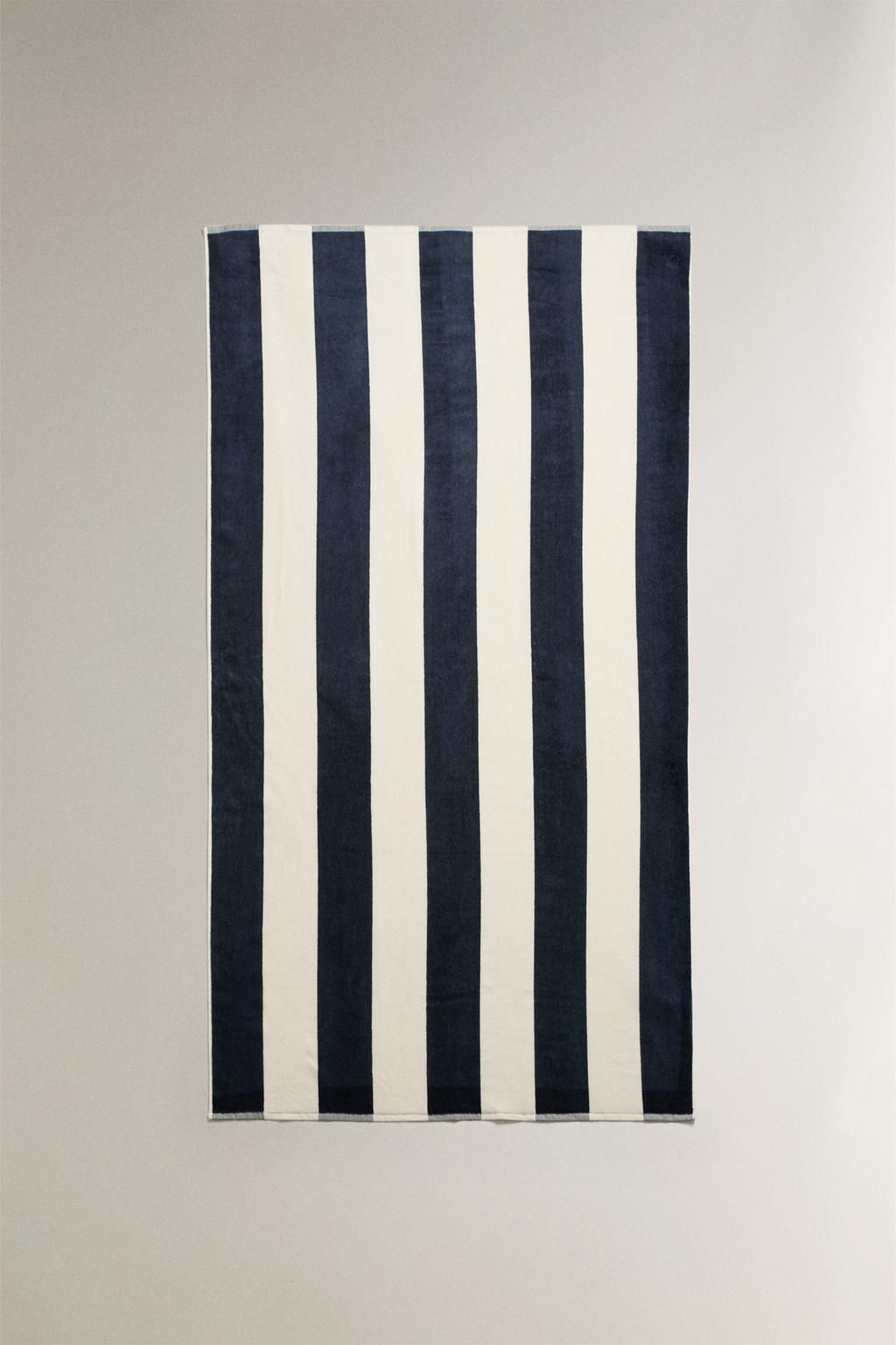 VELOUR BEACH TOWEL WITH WIDE STRIPES - Zara фото 10