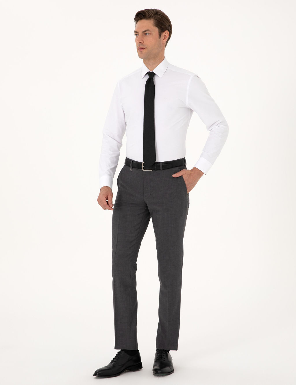 F_me Slim Fit Y_n Kar___ml_ Kuma_ Pantolon