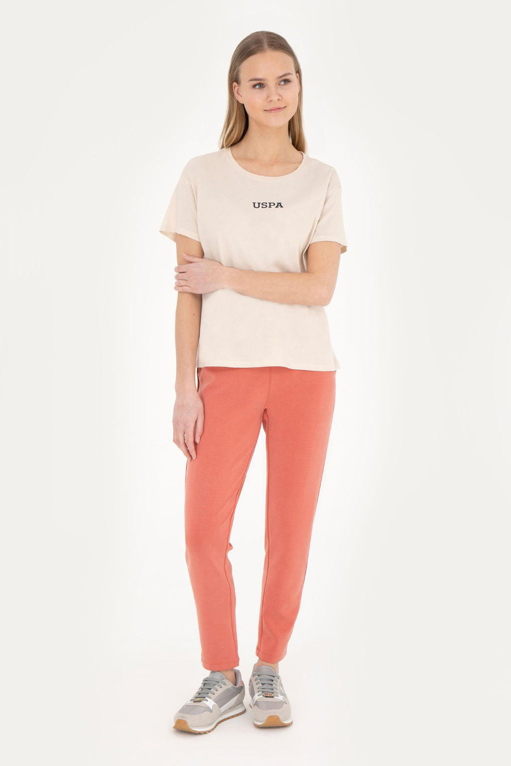 Женские спортивные штаны пудрового цвета - U.s. polo assn фото 9