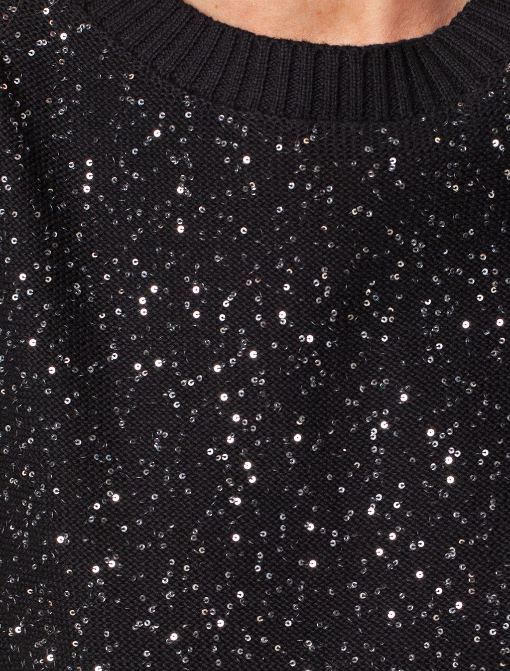 VILATTE / Свободный джемпер крупной вязки с пайетками  фото 2