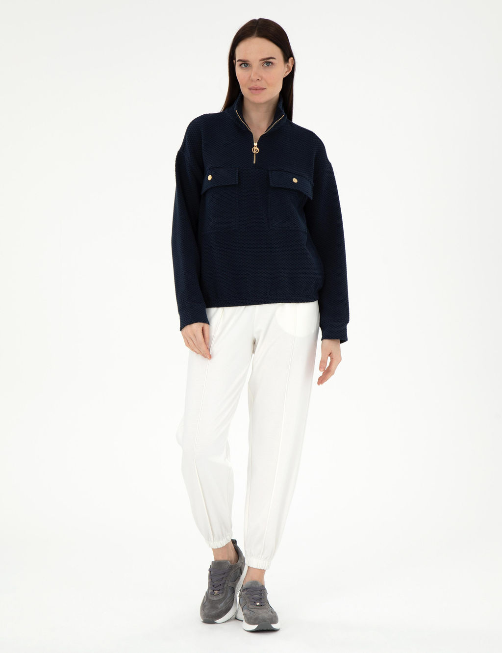 Lacivert Oversize Sweatshirt - Pierre cardin фото 4