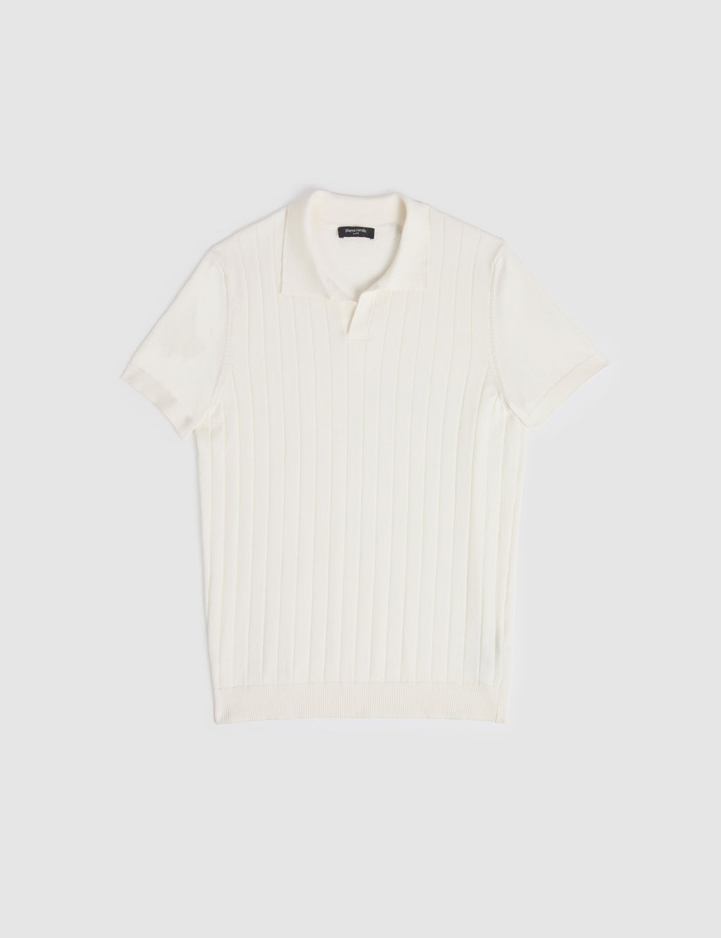 Ekru Slim Fit %100 Pamuk Apa_ Yaka Triko Ti__rt