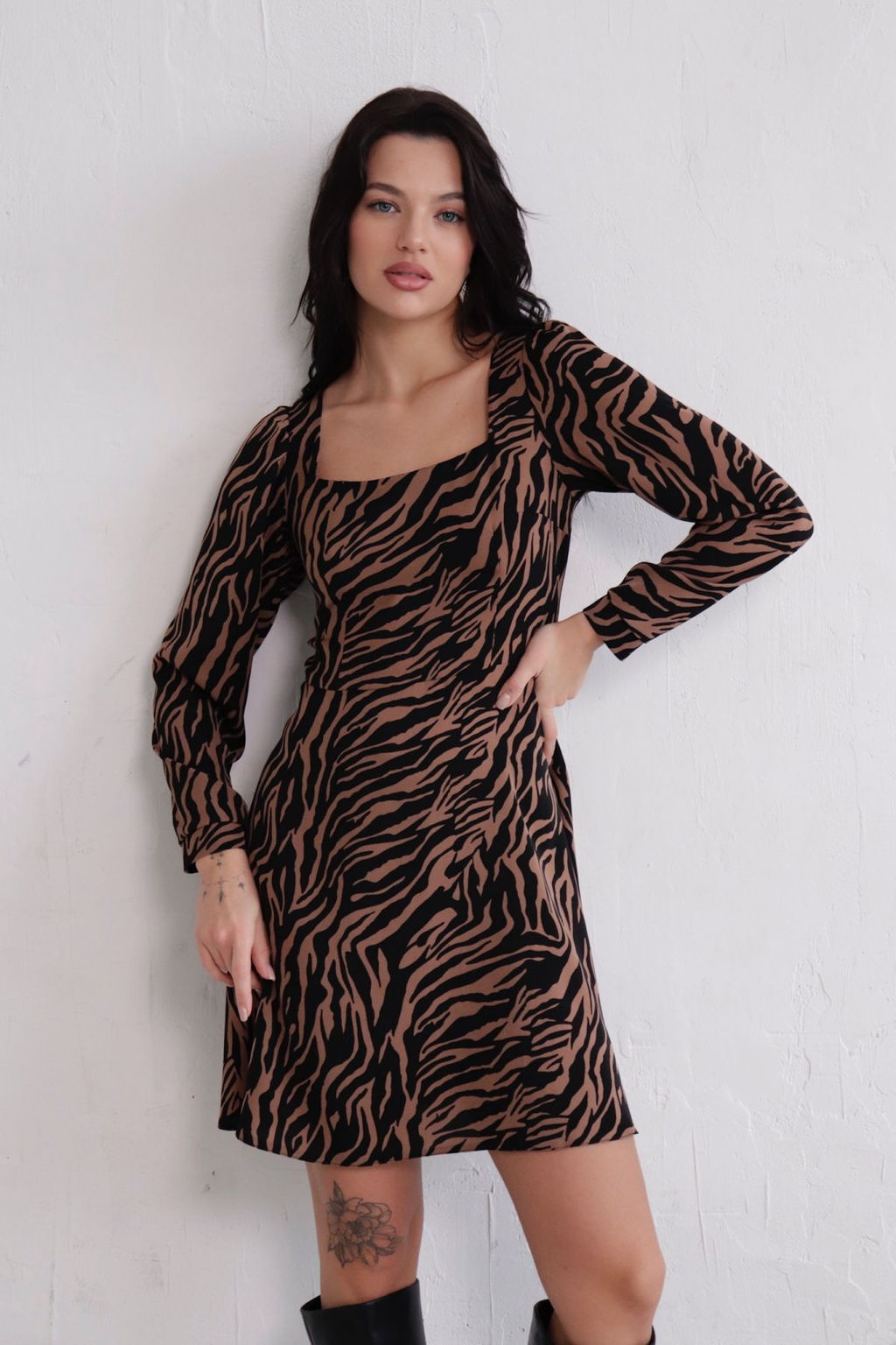 Платье с вырезом каре отрезное по талии - Martichelli фото 101