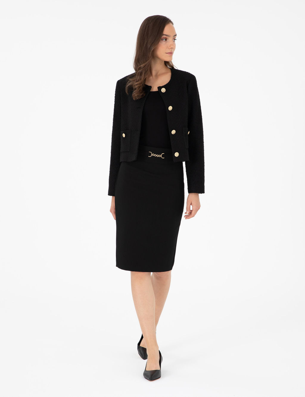 Siyah Crop Top Ceket - Pierre cardin фото 4