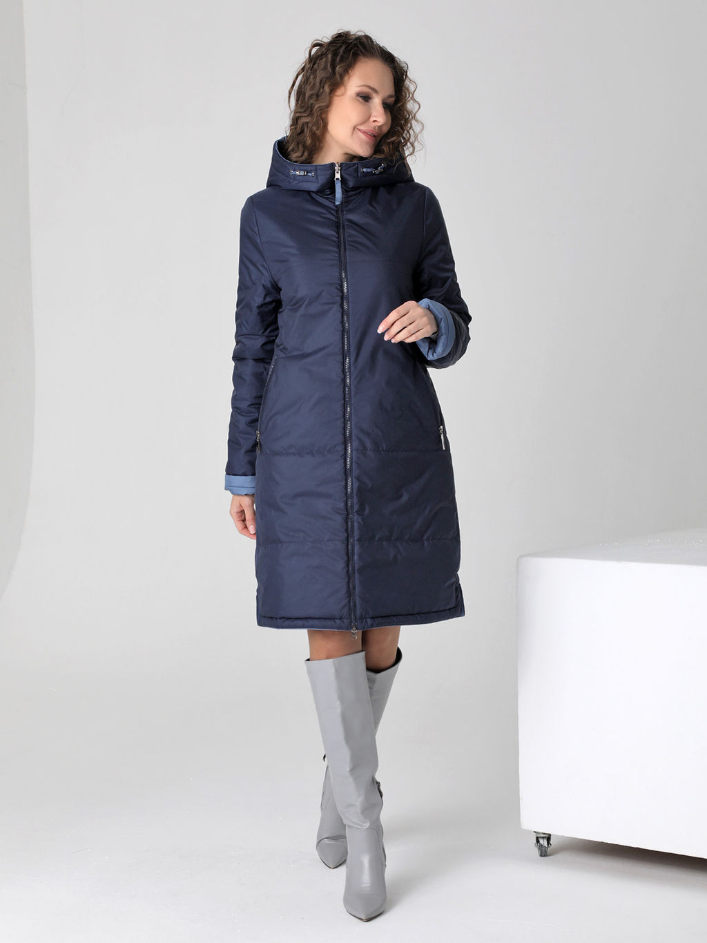 25108 Плащ утепл. синий - Dizzyway фото 4