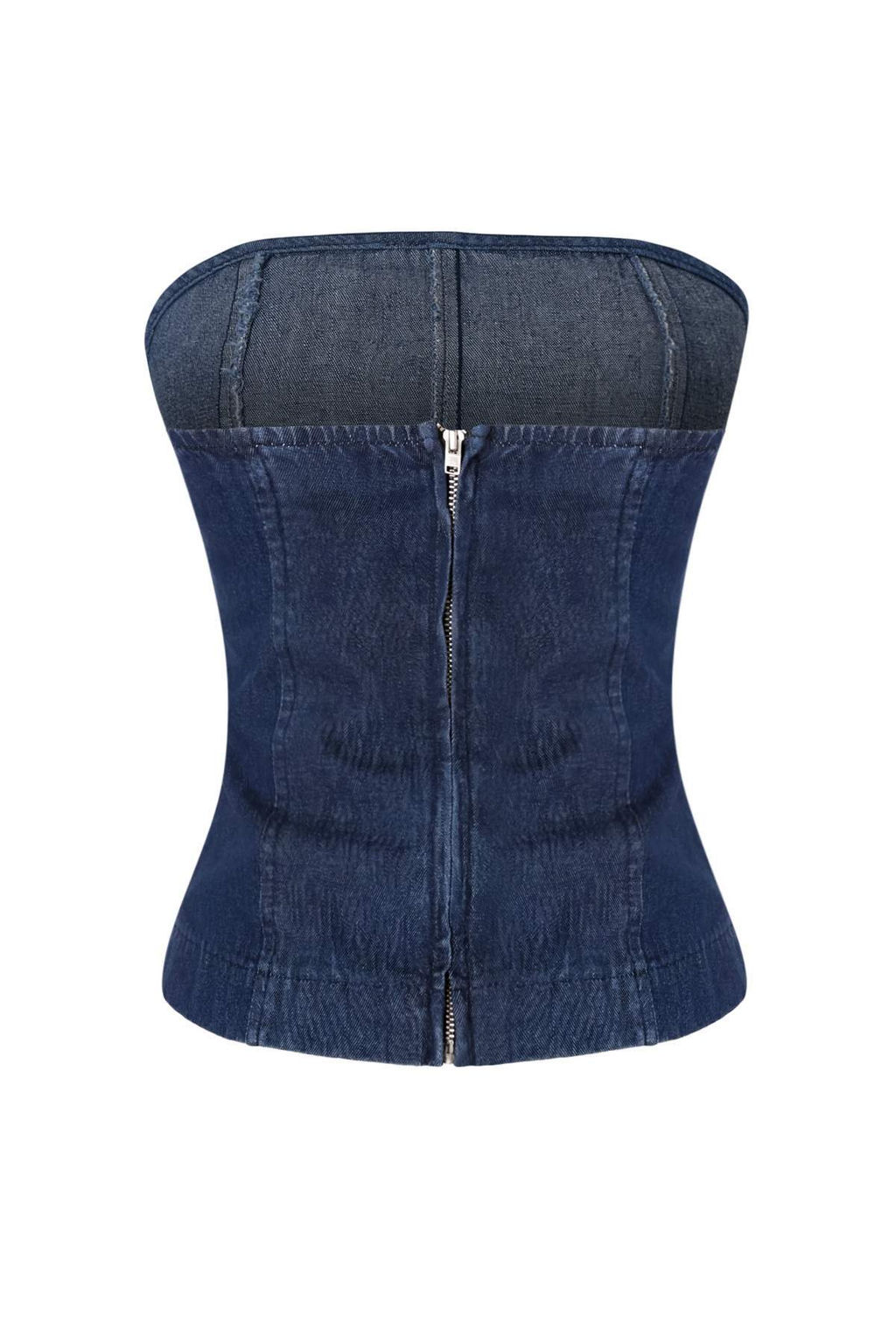 Koyu Mavi Raw Straplez Denim Bluz TWOSS26BZ00847 - Trendyolmilla фото 7