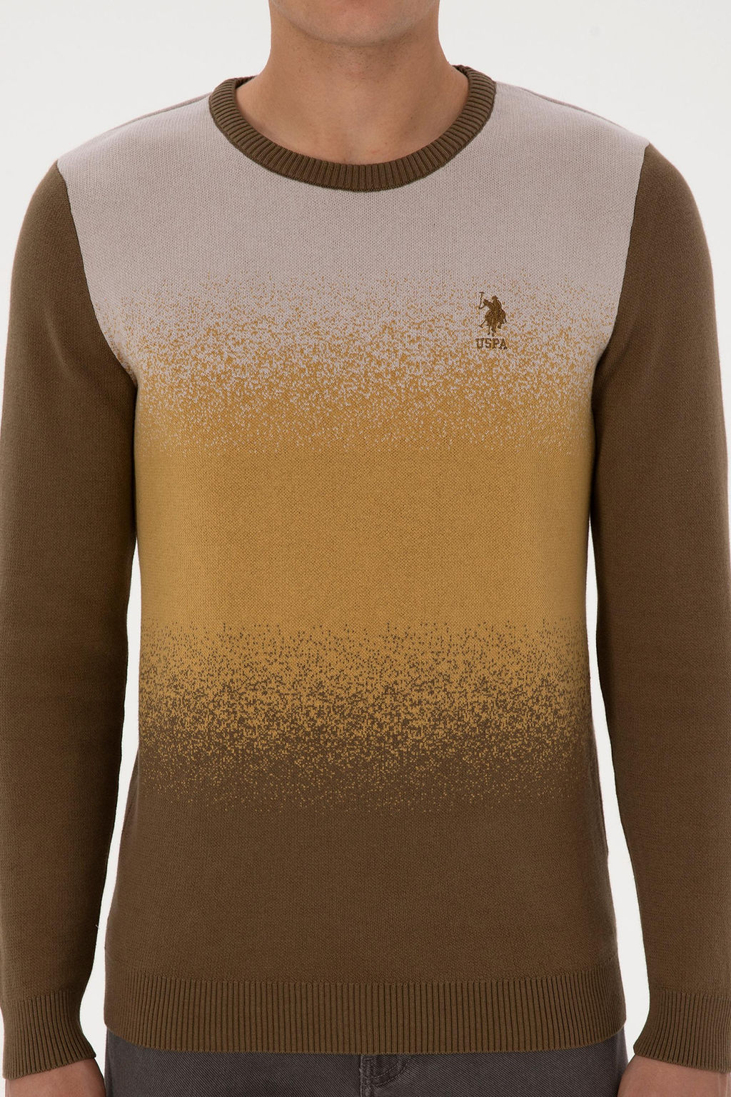 Erkek Regular Fit Bisiklet Yaka Haki Kazak - U.s. polo assn фото 6