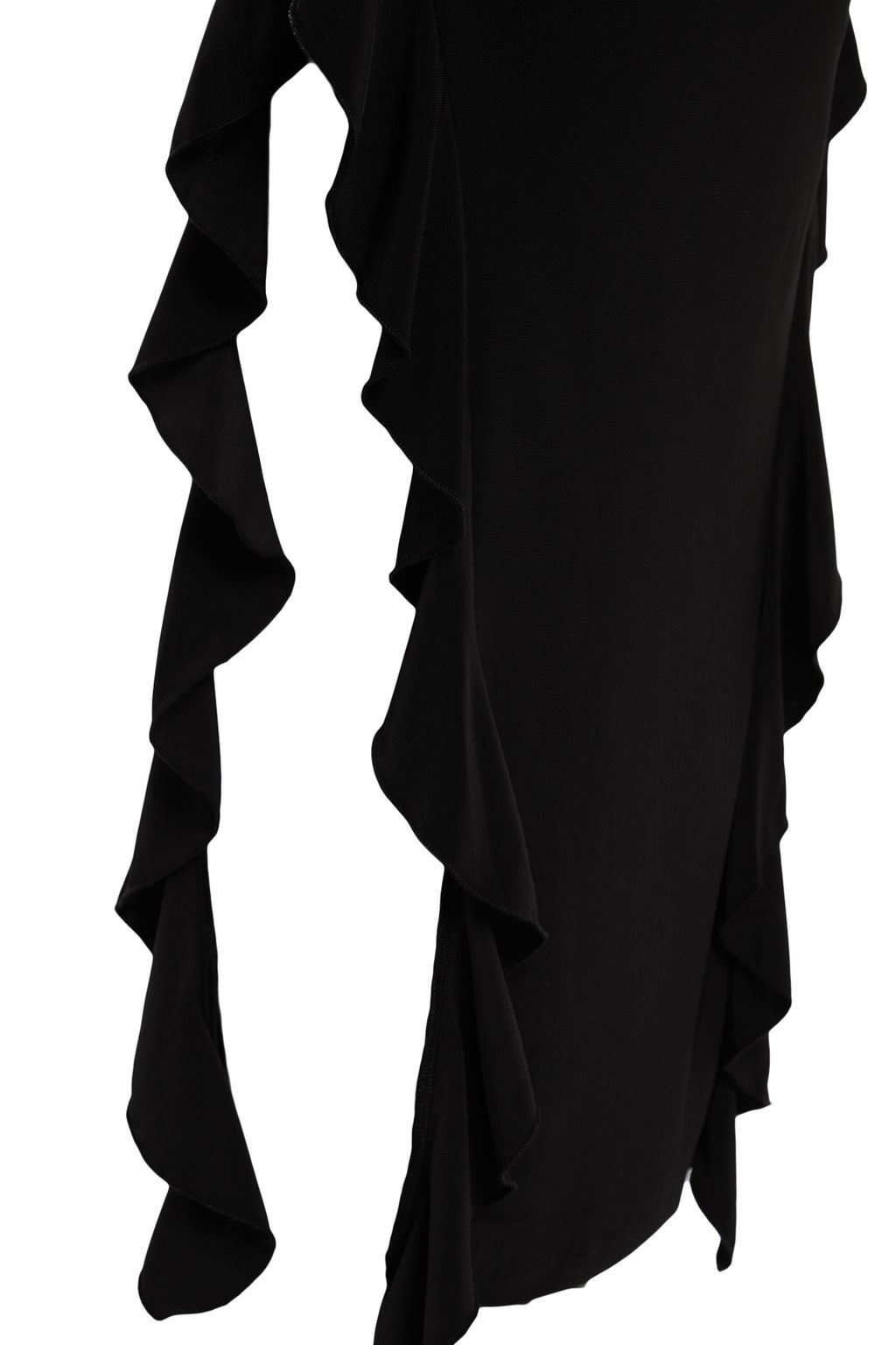 TRENDYOLMILLA Siyah Etegi Volanl? Kay?k Kaya Maxi Esnek Orme Elbise TWOAW24EL00616 фото 16