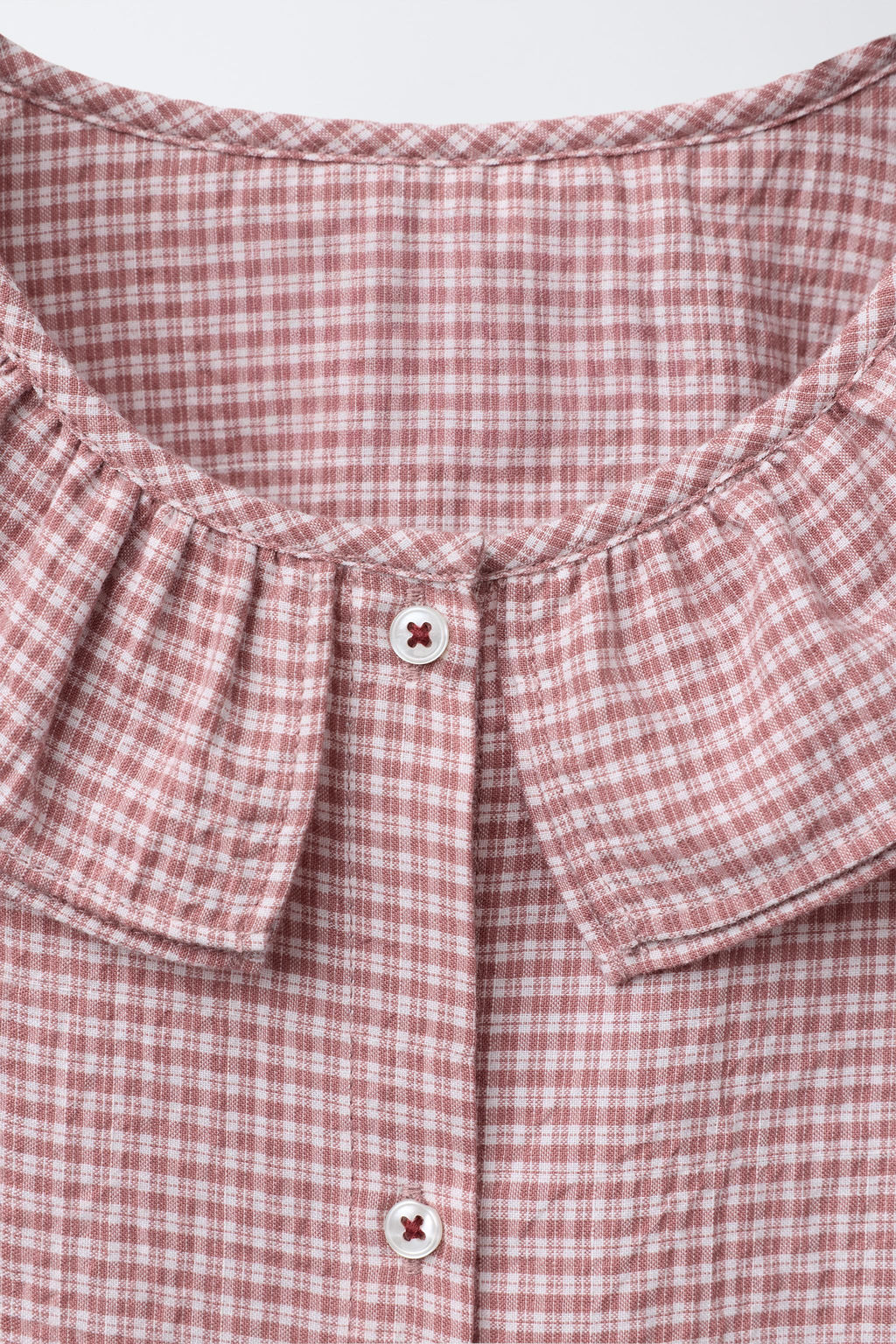 DOUBLE PETER PAN COLLAR CHECK SHIRT BENSIMON ® X ZARA  фото 3