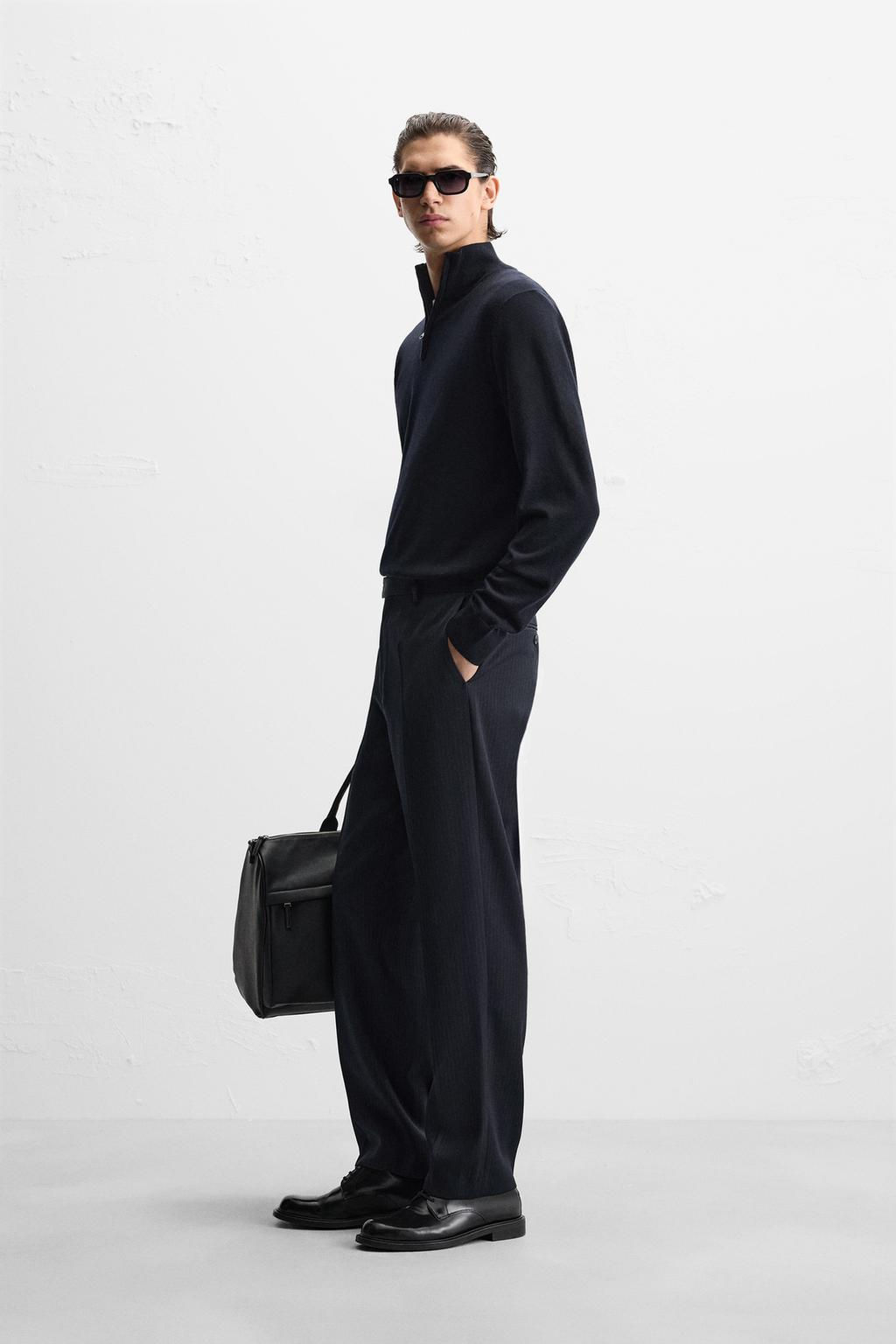 100% WOOL QUARTER ZIP JUMPER - Zara фото 13