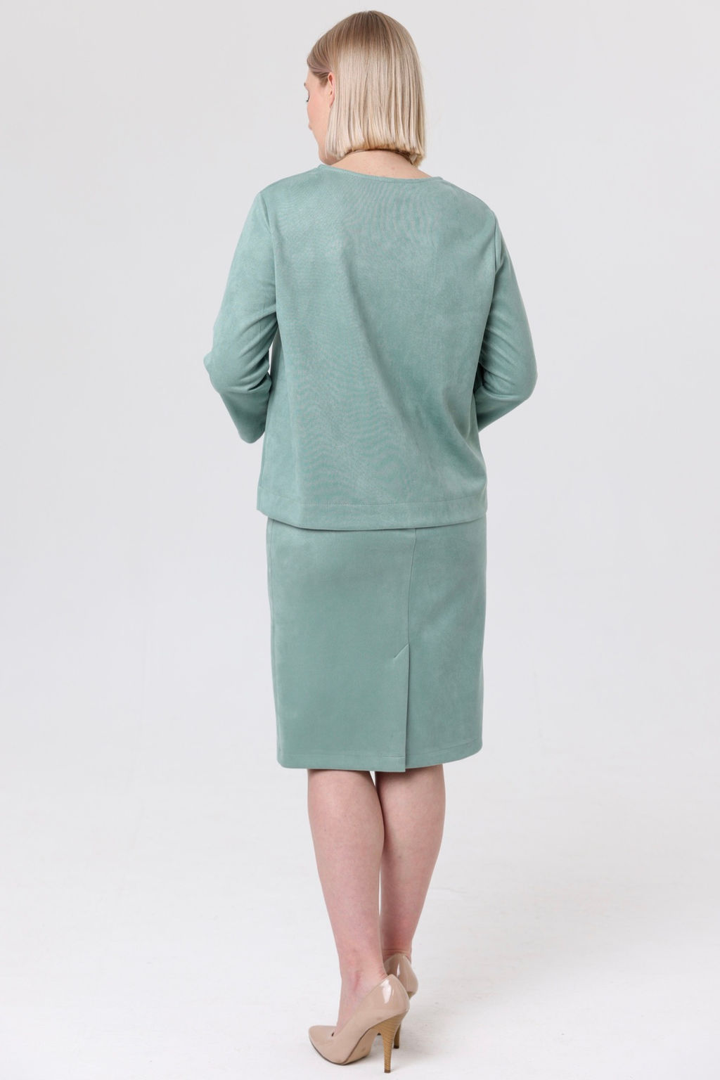 Блузка эко-замша 4224/02/Оливковый - Rise фото 3