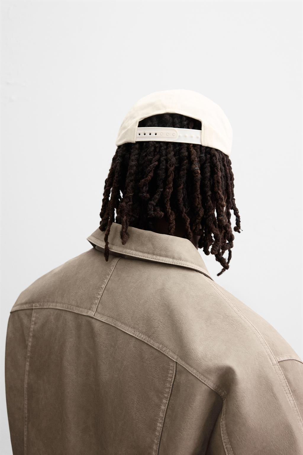 FADED LEATHER EFFECT JACKET - Zara фото 5