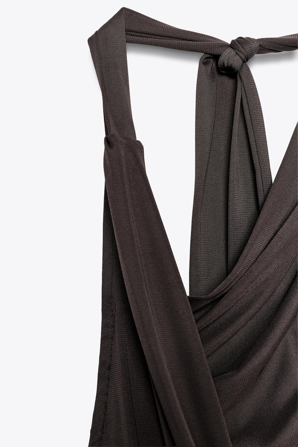 FLOWING NECKLINE DRESS WITH PLEATS - Zara фото 14