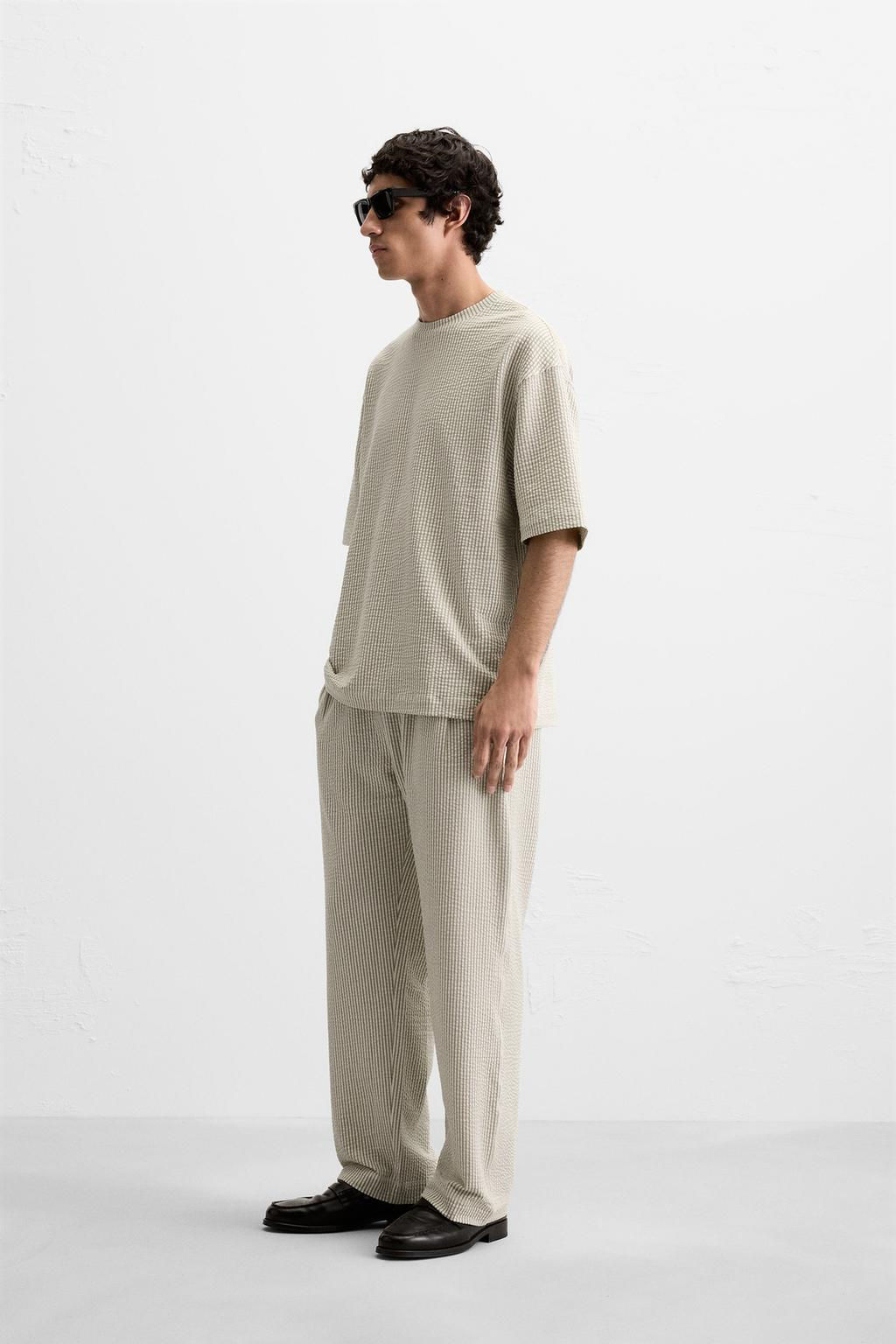 SEERSUCKER TROUSERS WITH PLEATS - Zara фото 4