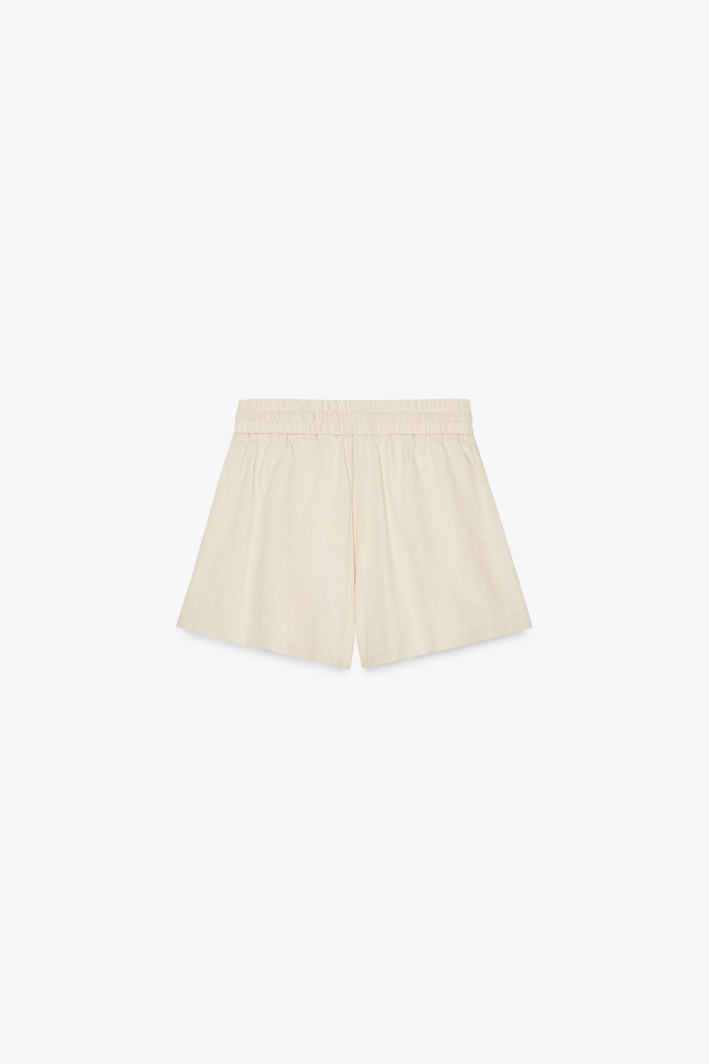 LINEN BLEND BOXER BERMUDA SHORTS - Zara фото 7