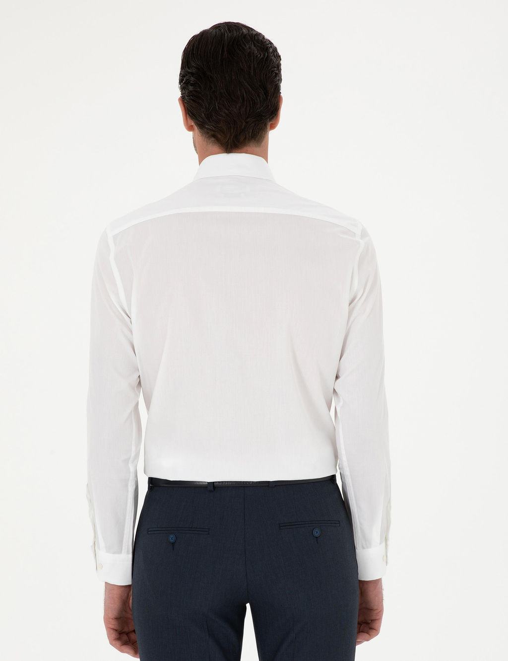 Белая классическая рубашка из хлопка приталенного кроя - Cacharel фото 5