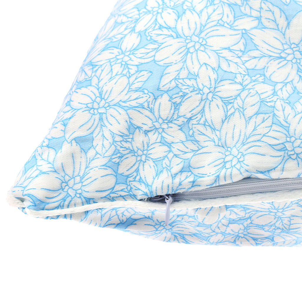 Наперник 48х48см Цветочный принт на белом, тик наволочный 170г/м2, хлопок 100%, на молнии, упаковка классическая ПВХ 22х30см, Домашняя мода (Россия)  фото 3