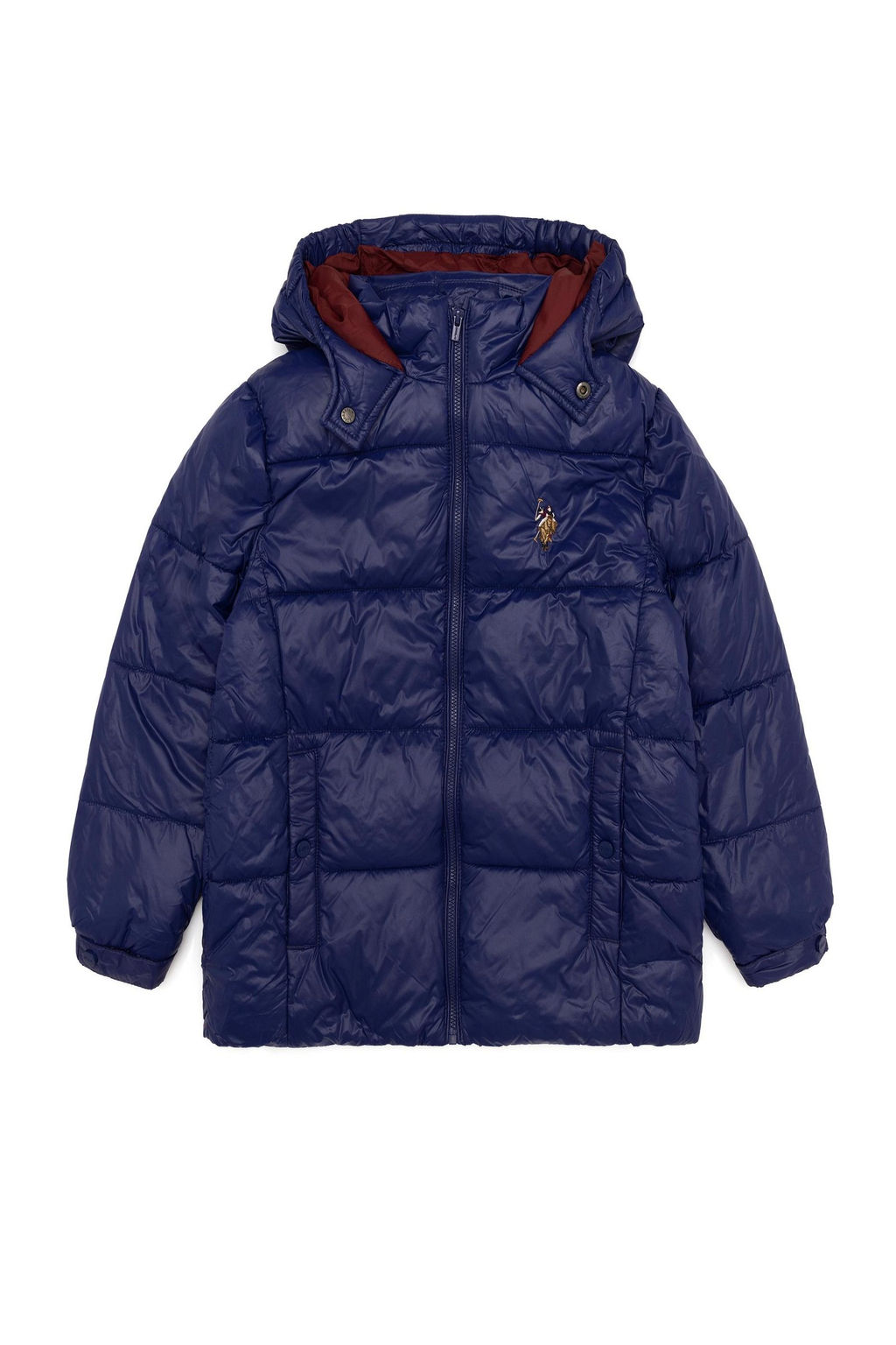 Синее пальто с капюшоном для мальчика - U.s. polo assn фото 4
